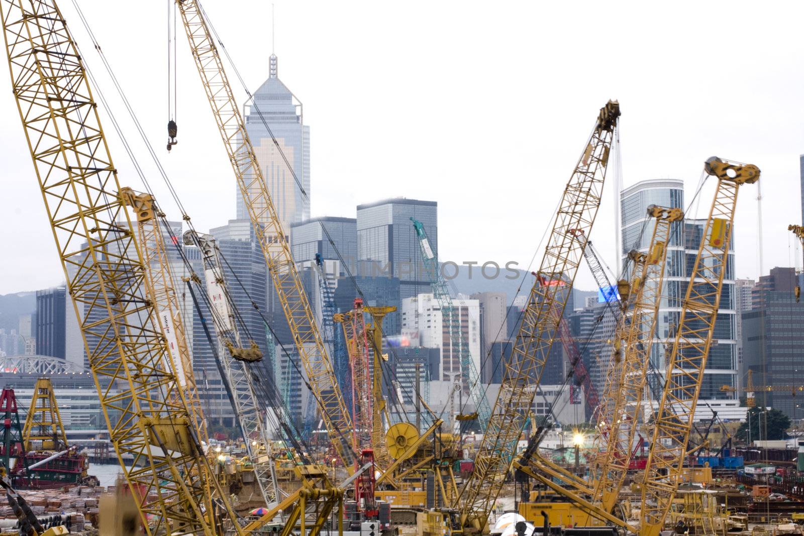 It is a shot of construction site