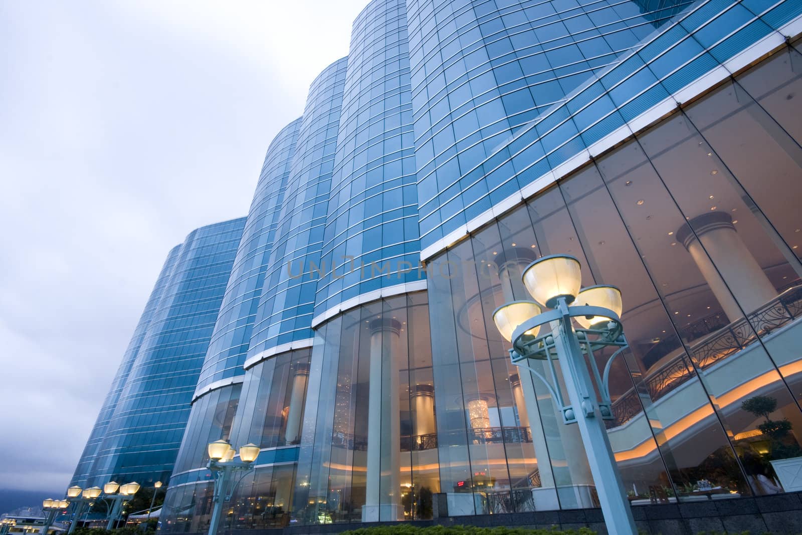 Modern skyscraper building on Hong Kong Island
