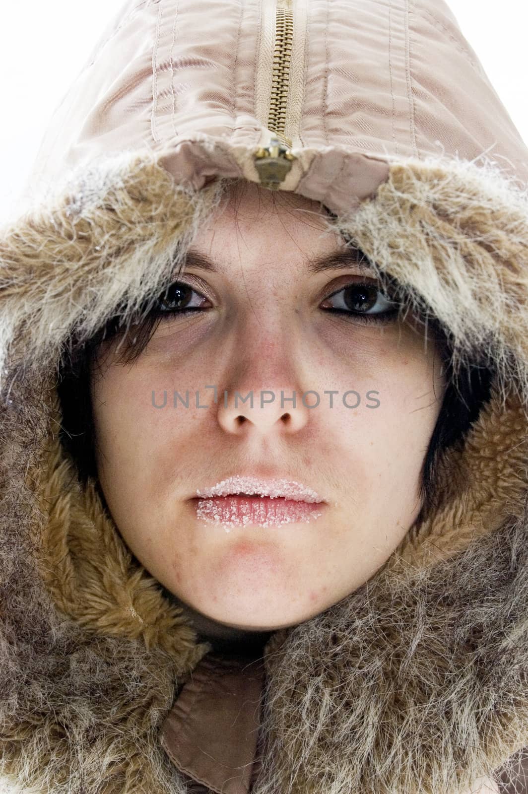 young beautiful woman feeling cold