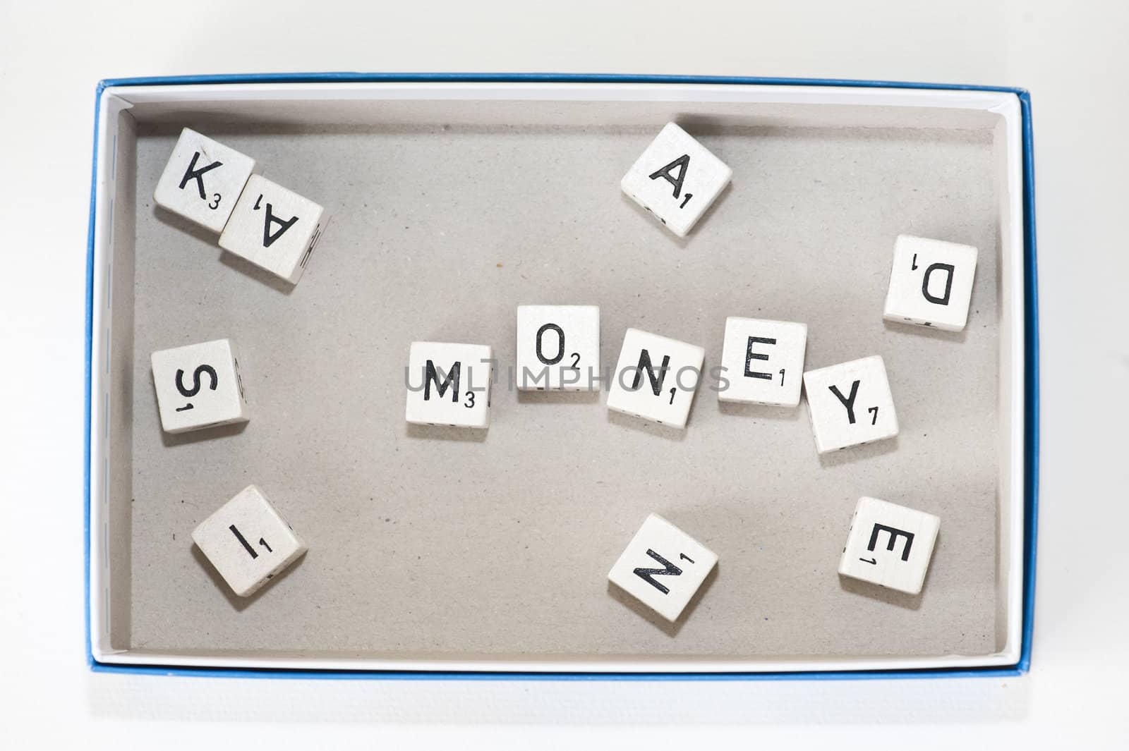 "money" spelled in game dice by rongreer