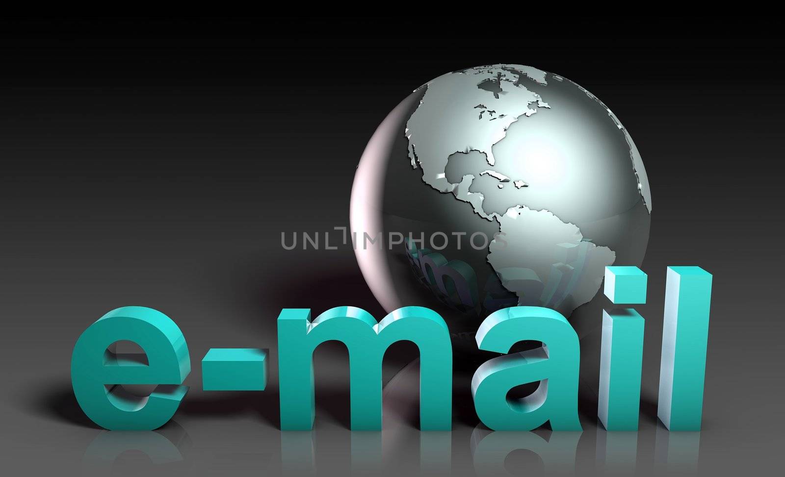 Email Corporate Concept in 3d Futuristic Art