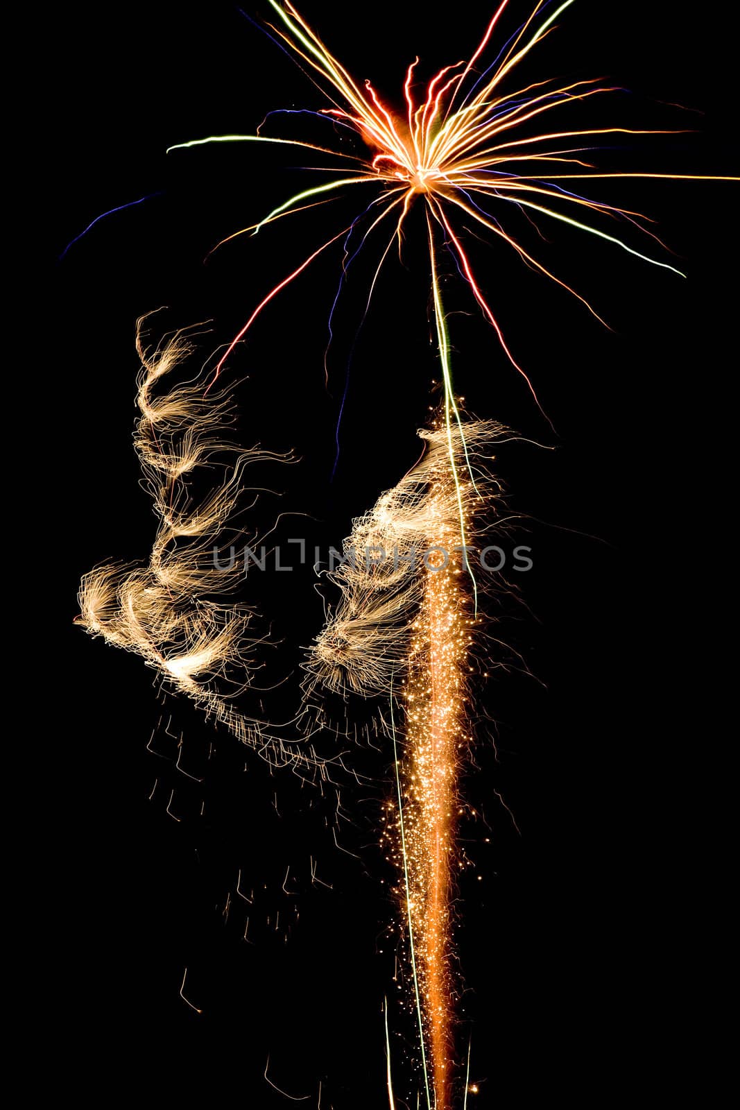 A simple display of fireworks