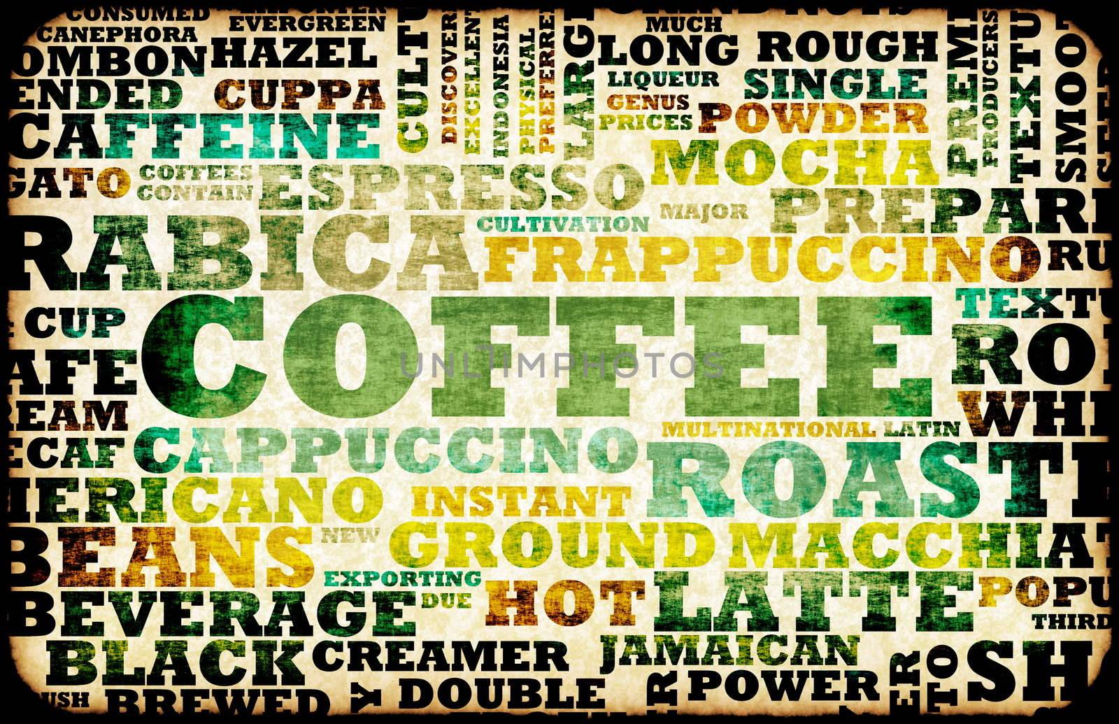 Coffee Menu Choices as a Creative Background  