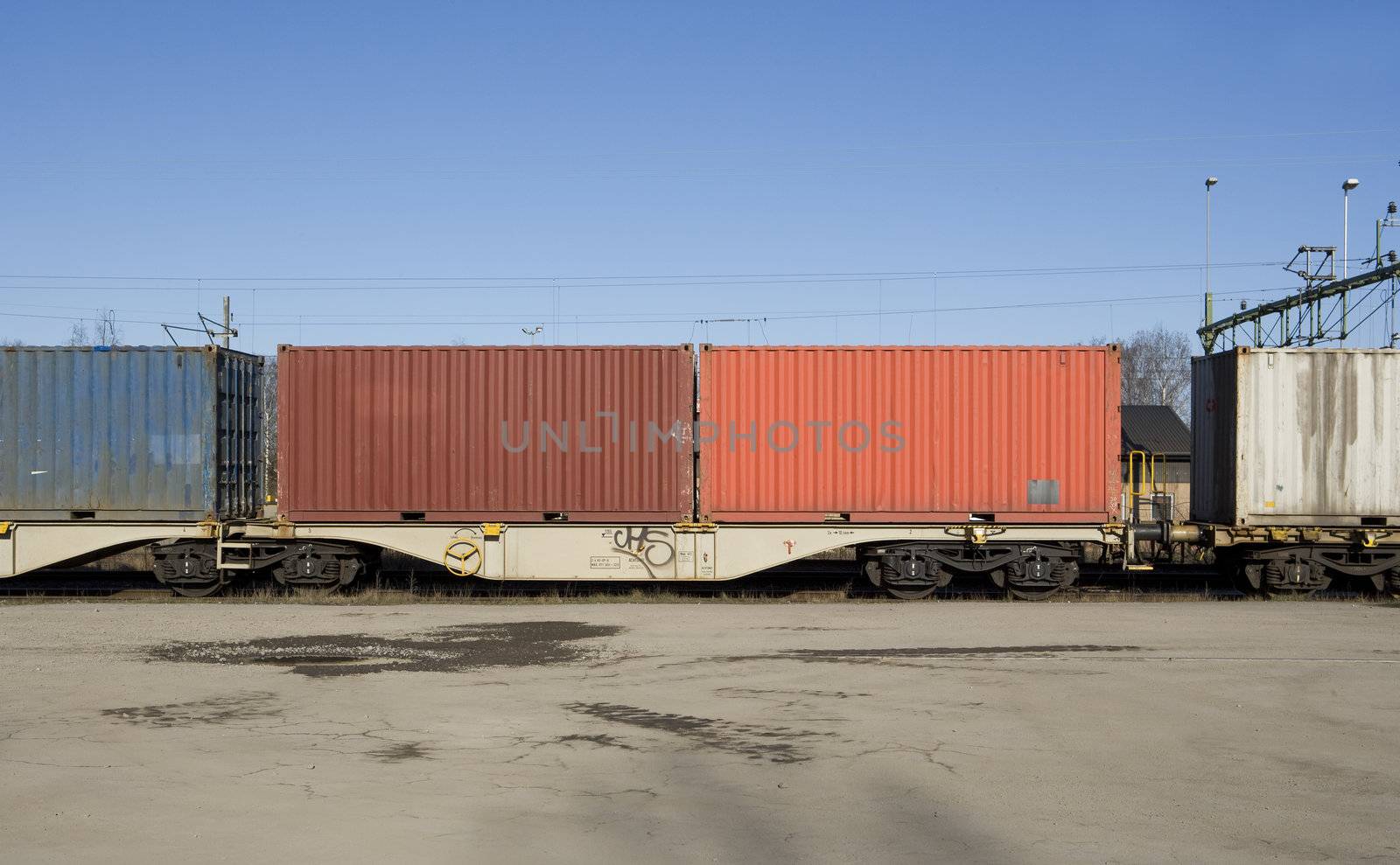 Cargo wagons on a sunny day