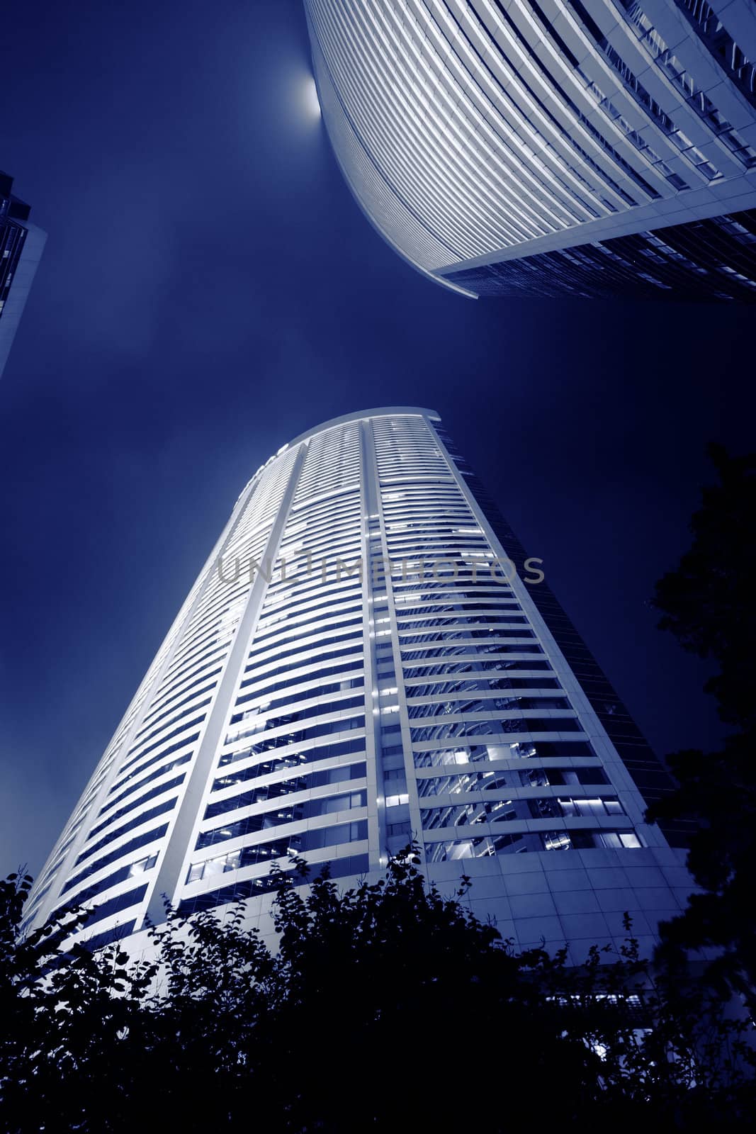 skyscrapers business center at night