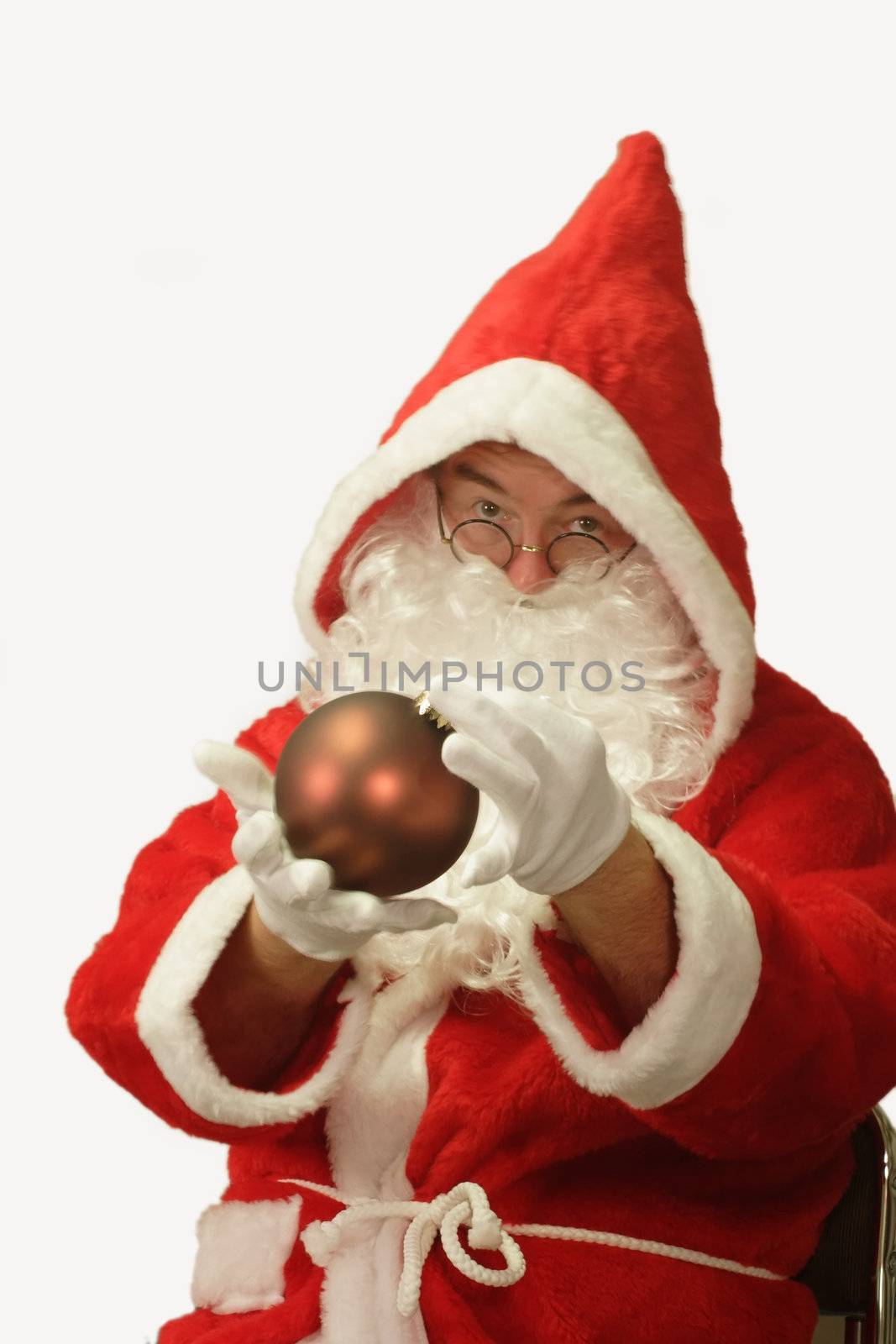 Male caucasian model of santa claus - isolated on white background