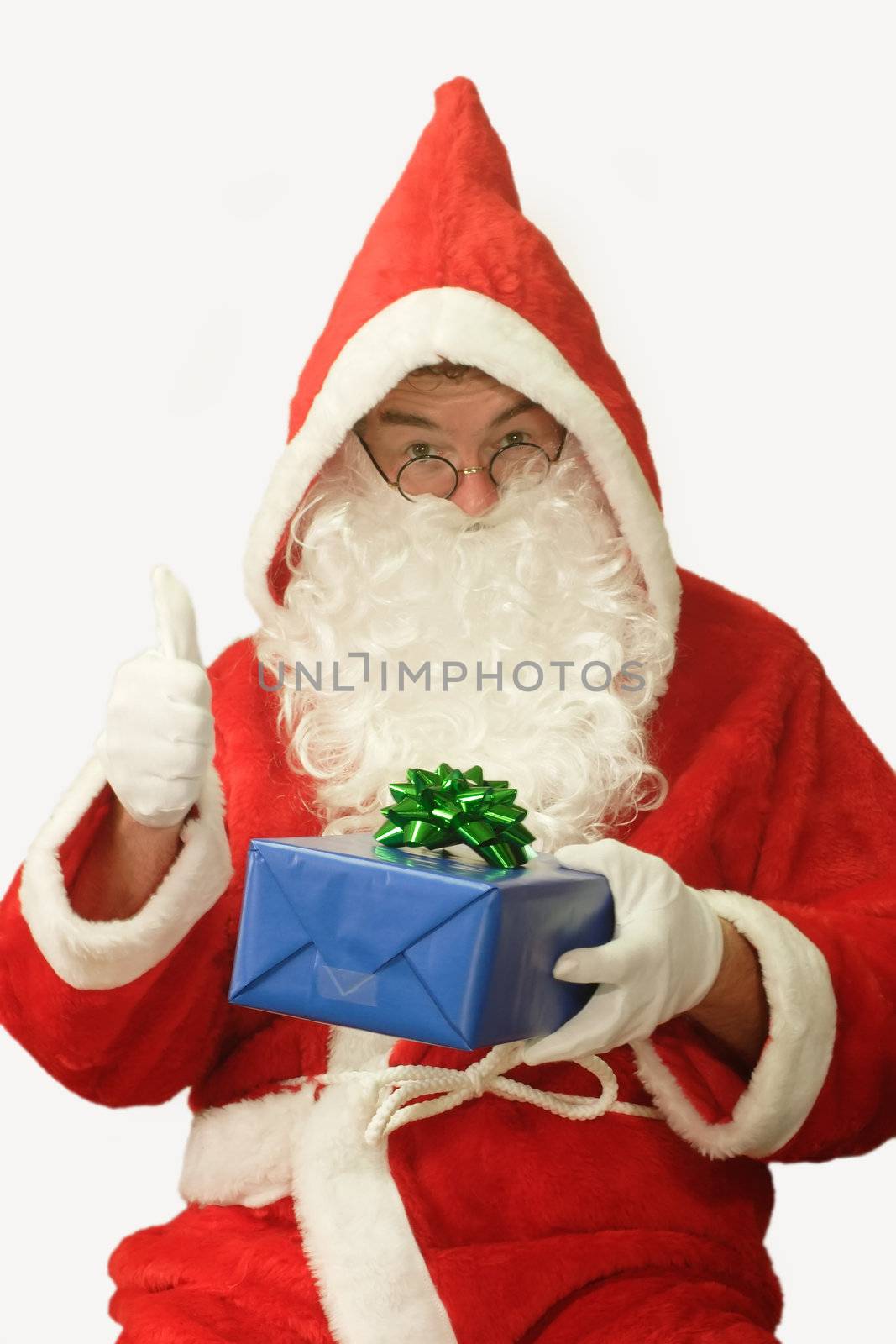 Male caucasian model of santa claus - isolated on white background