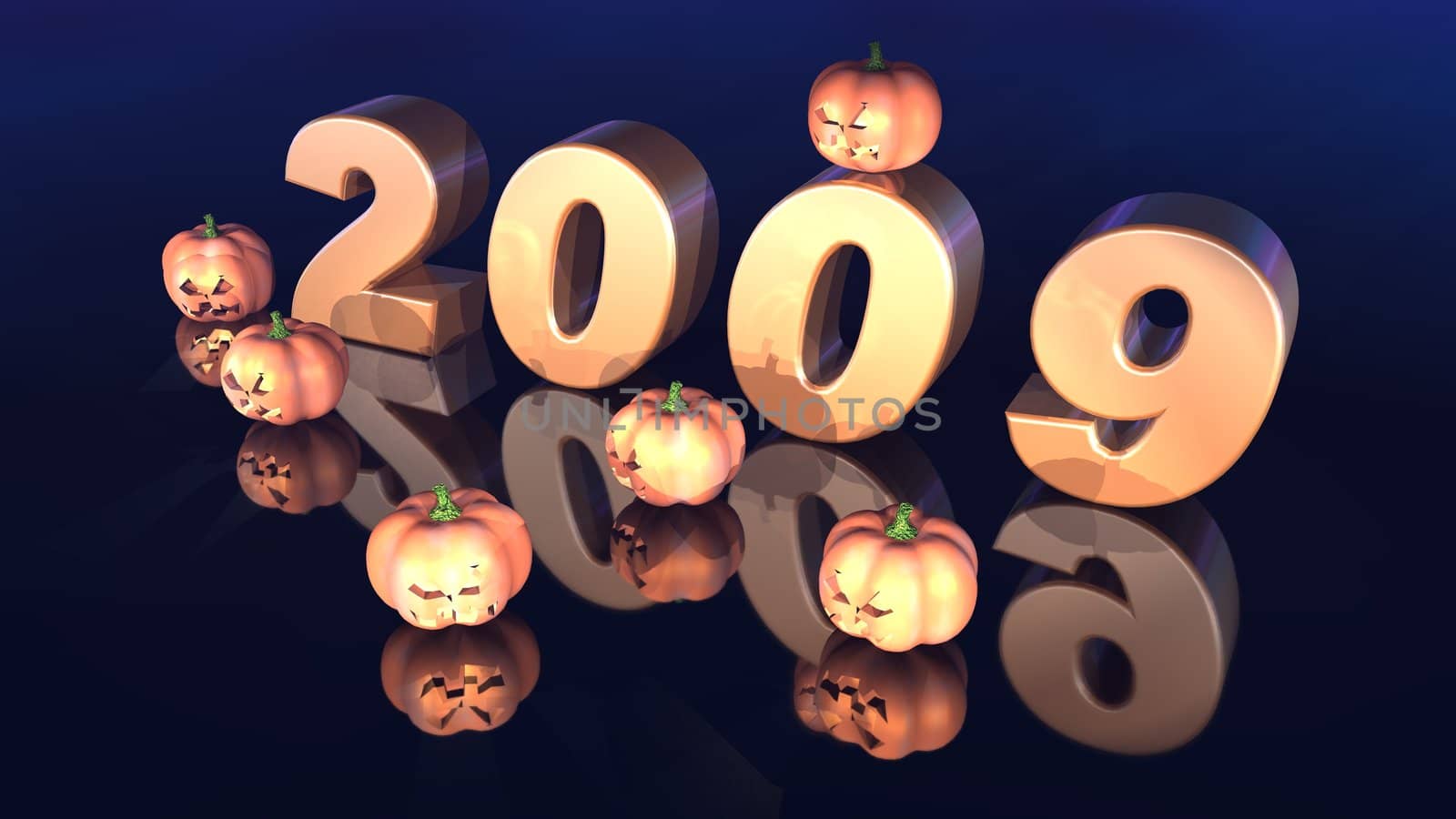 Illustration for the New Year 2009 with an Halloween design