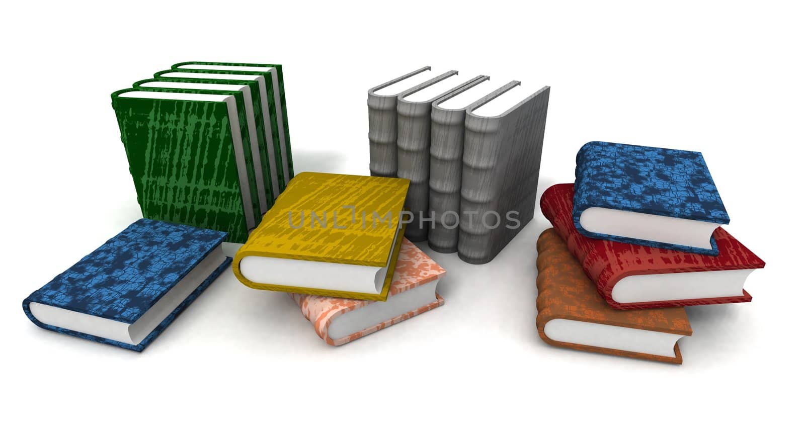 illustration of some some colored ancient books