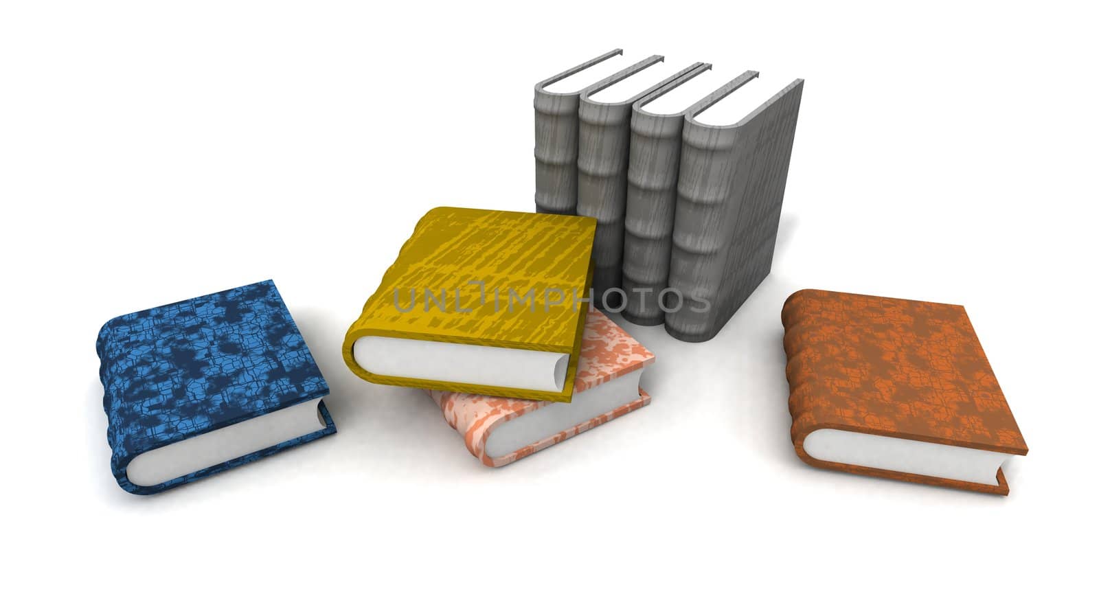 illustration of some some colored ancient books