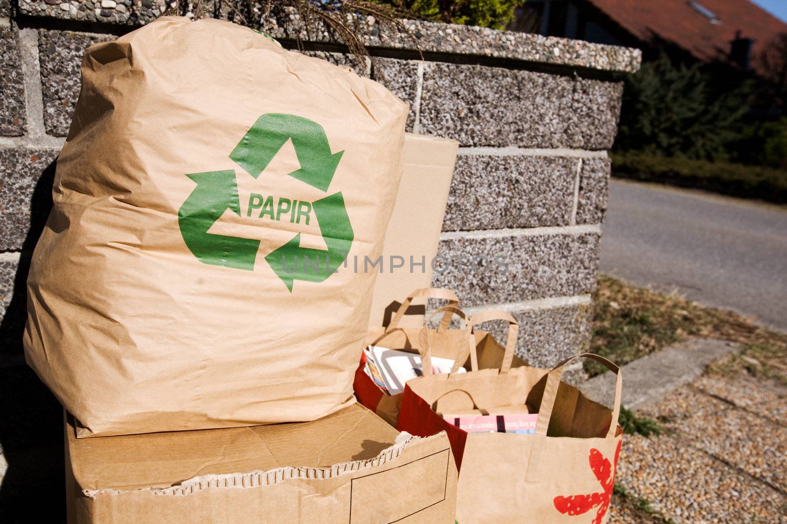 A norwegian paper recycling pile