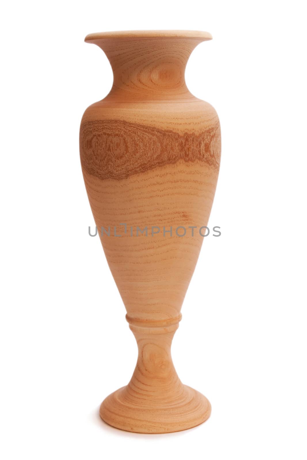 Natural Wood Vase isolated by sergeyoch