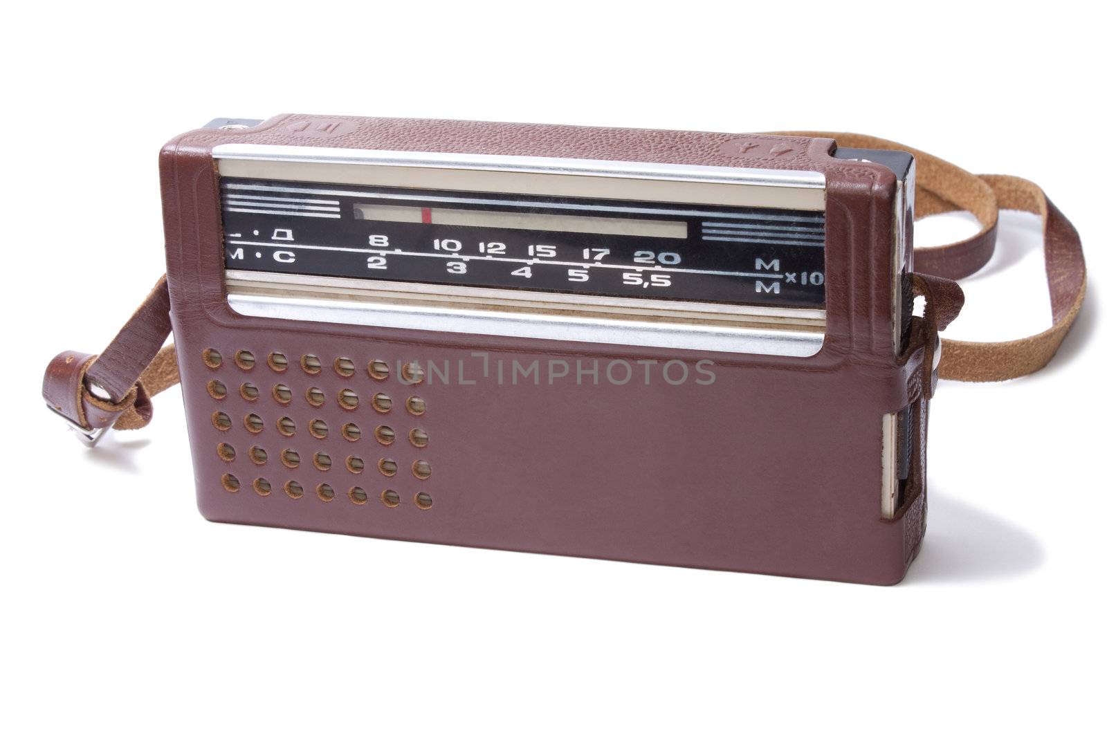 Old Transistor Radio isolated on the white background