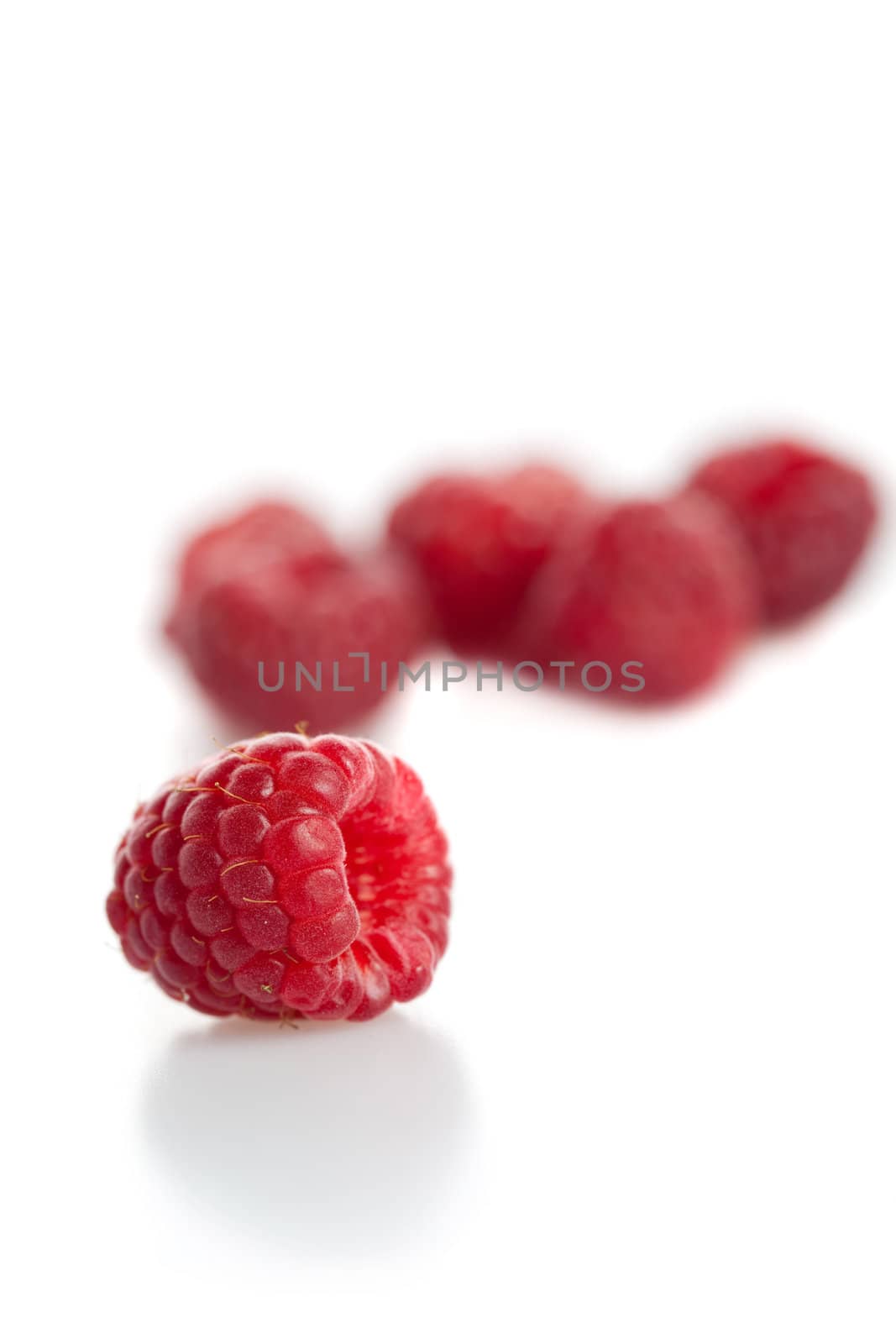 Raspberry on white by Fotosmurf
