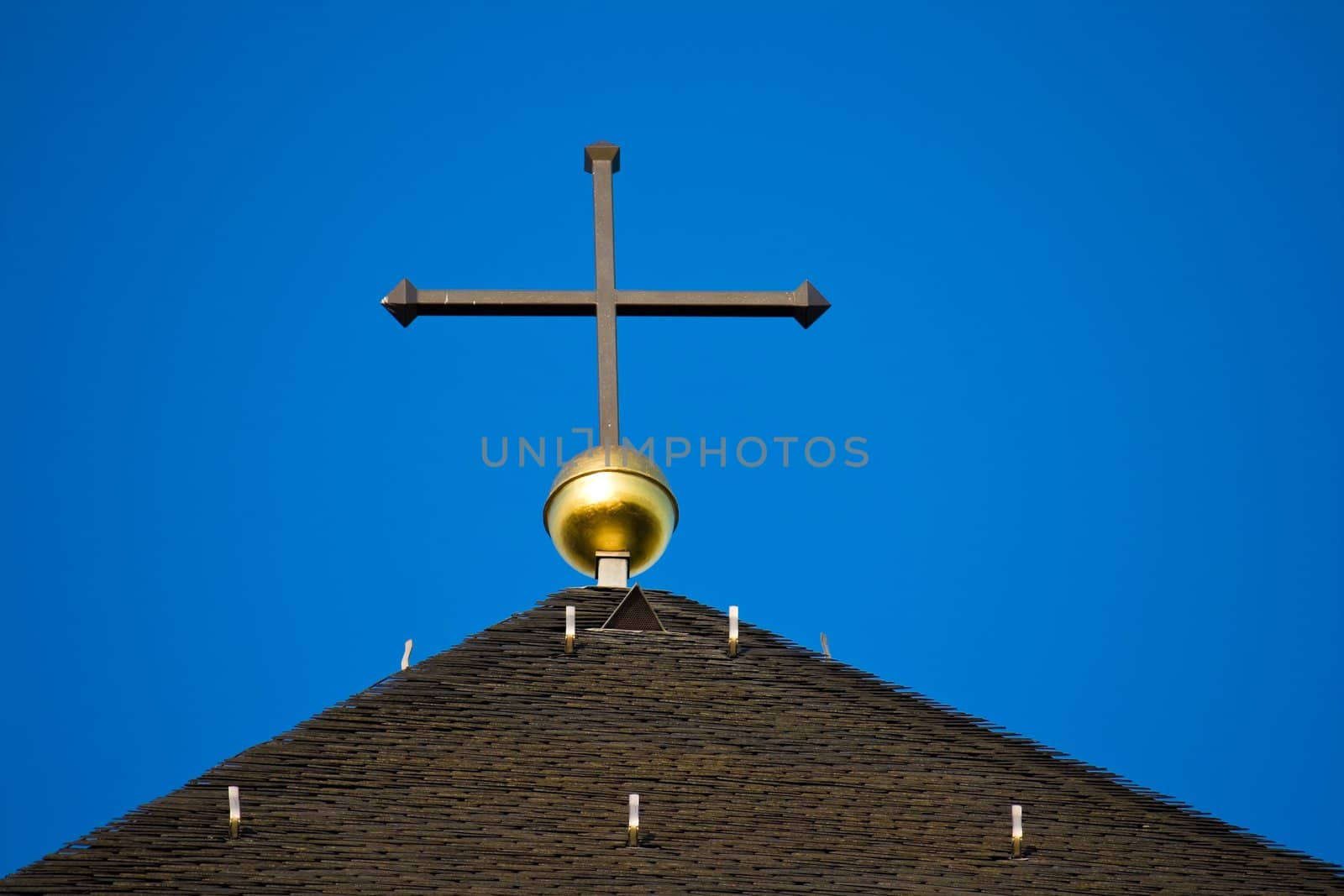 Church steeple with cross