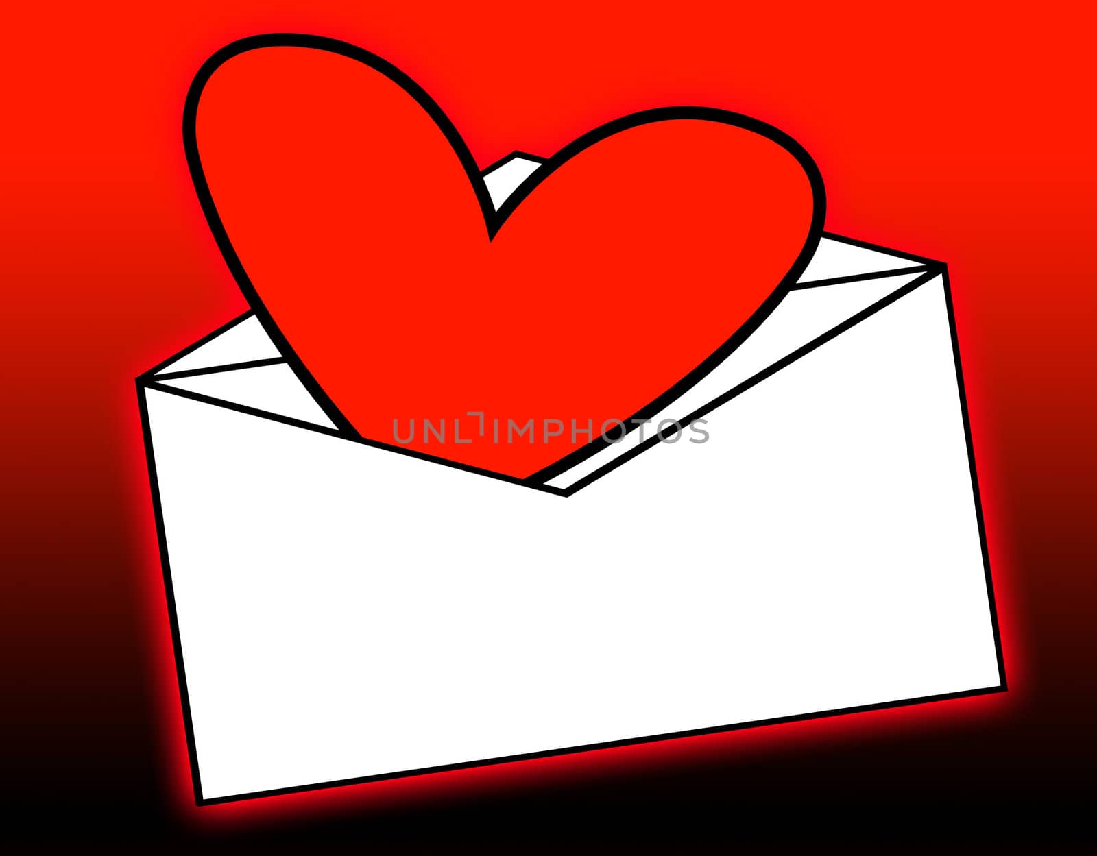  A love heart that has been delivered in the mail.