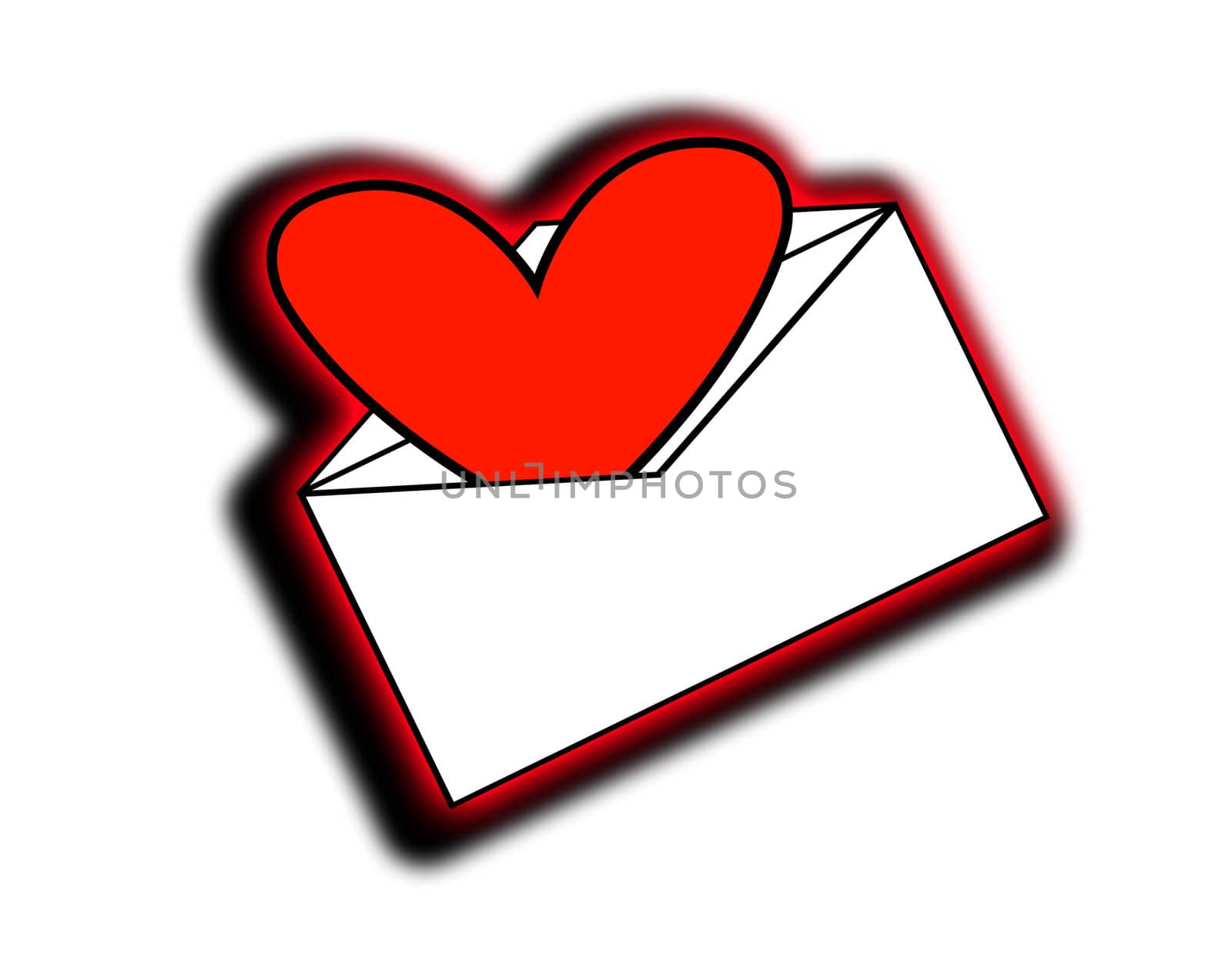  A love heart that has been delivered in the mail.