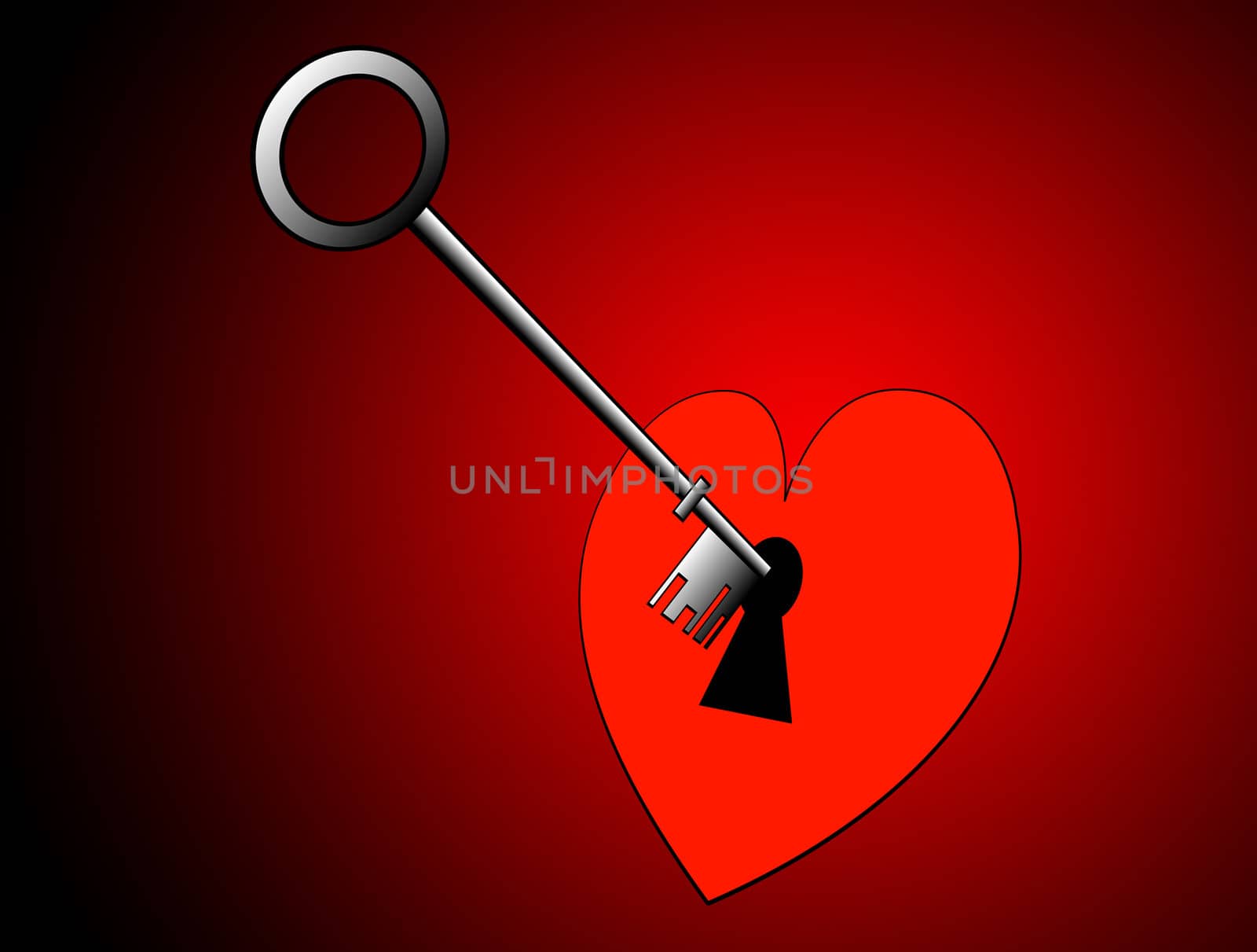 A conceptual image of a key unlocking a heart.