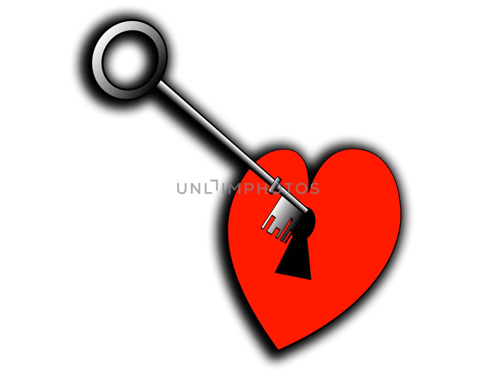 A conceptual image of a key unlocking a heart.