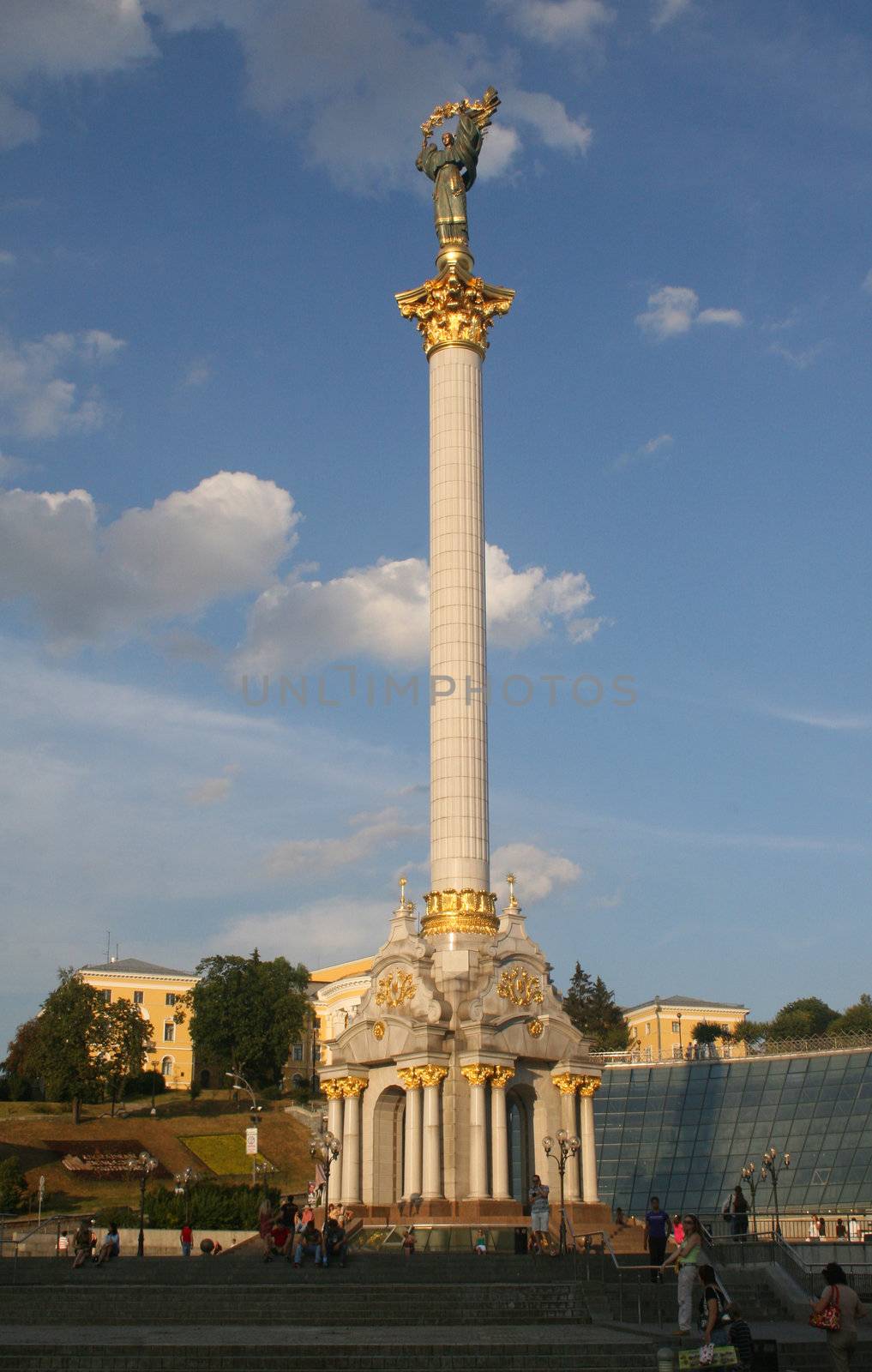 Monument in Maidan square Kiev Ukraine
