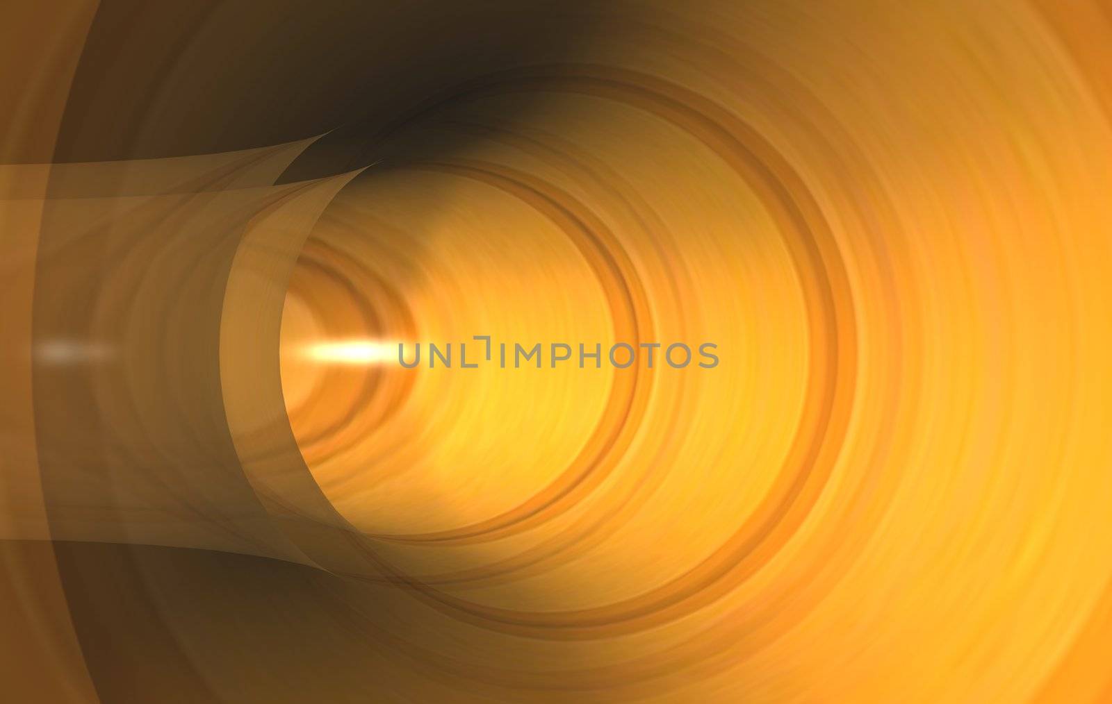Light duct of golden curved lines. Abstract background  by cienpies