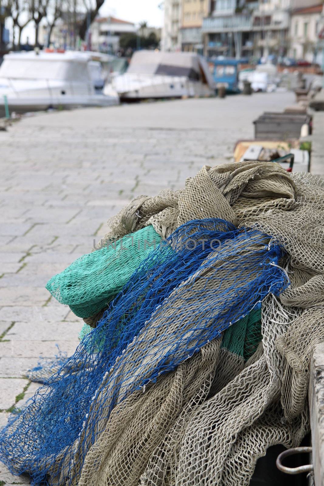 An image Close-up of a fishing net 