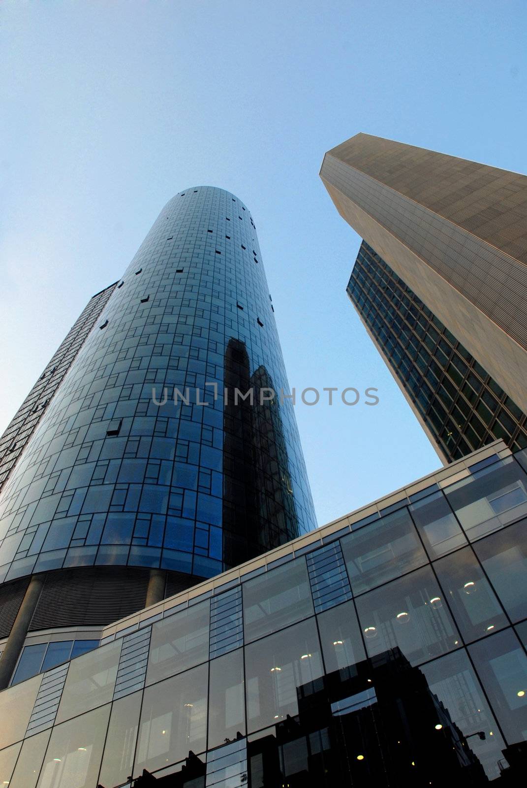 Cityscape with several contemporary skyscrapers 