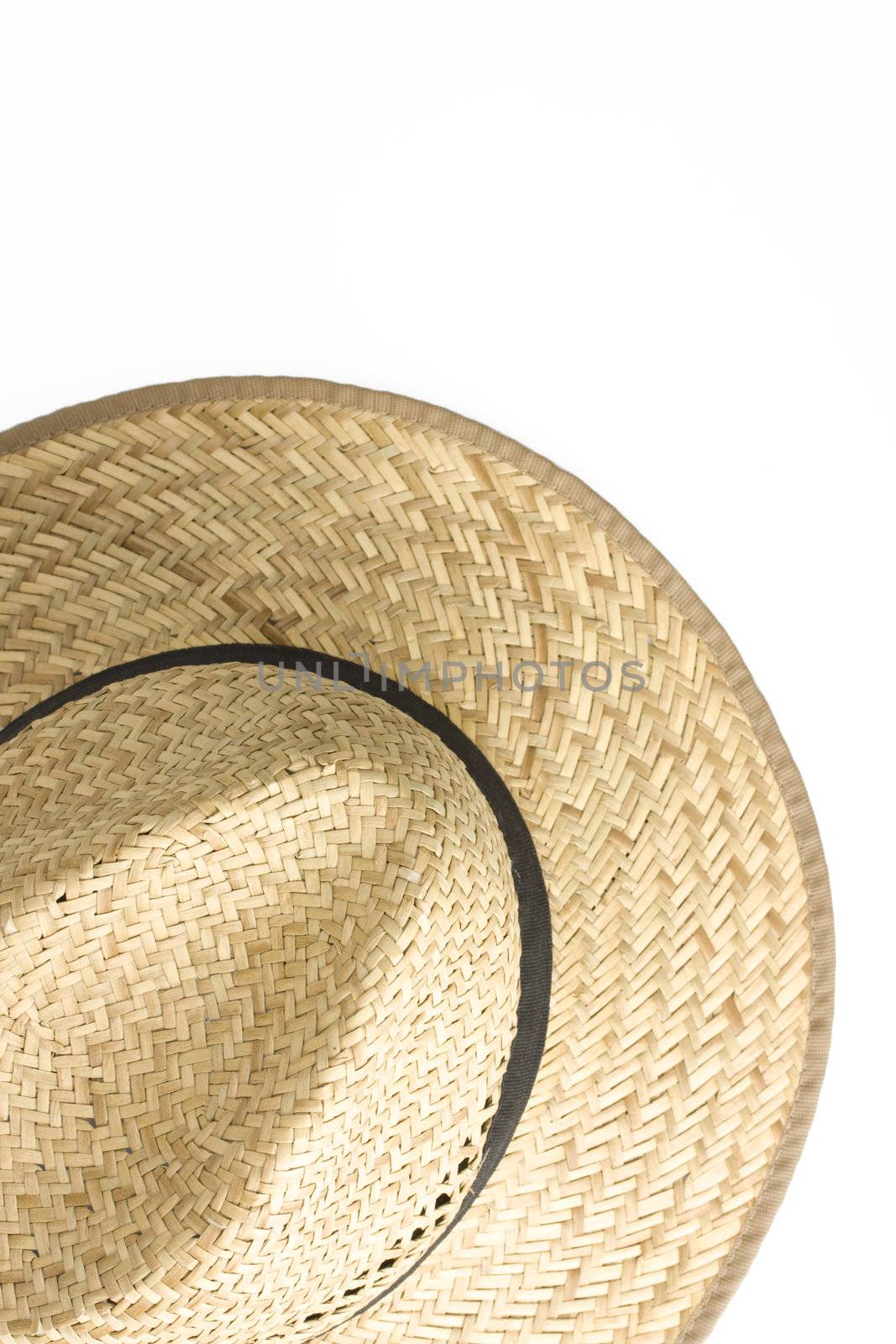 panama straw hat on white background by bernjuer