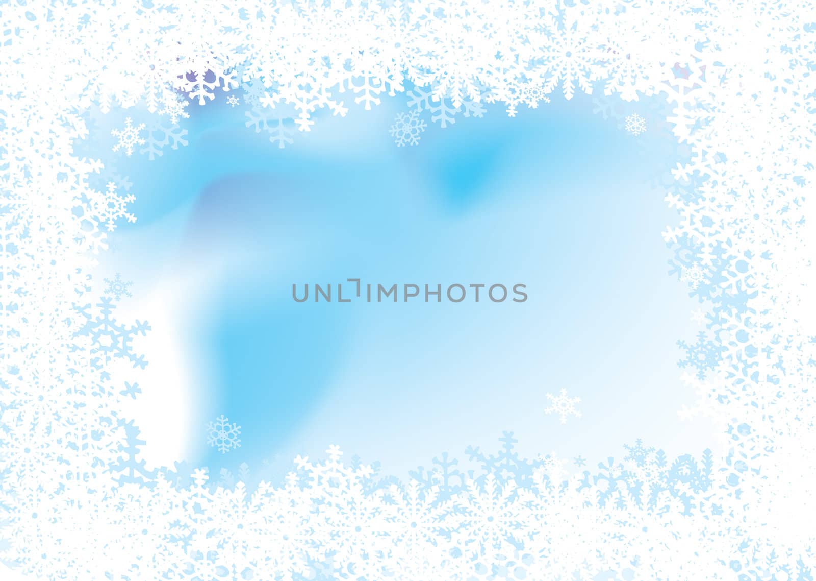 Christmas background with a snow flake border with room for copy