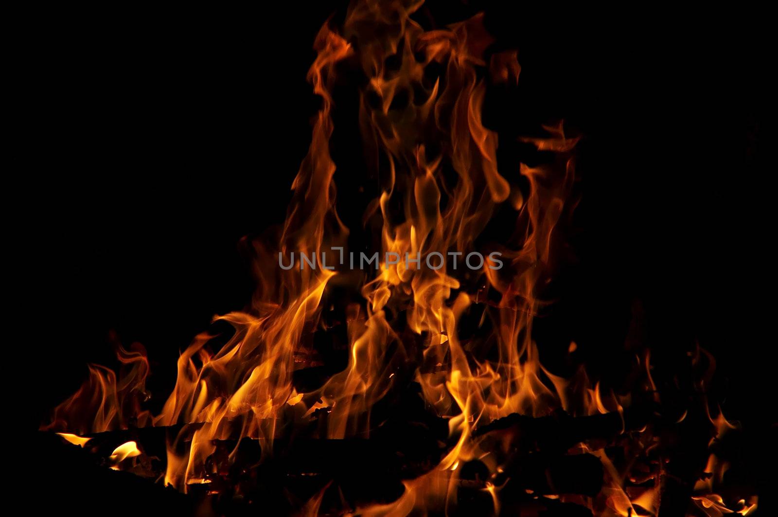 Shot of the fire and flames