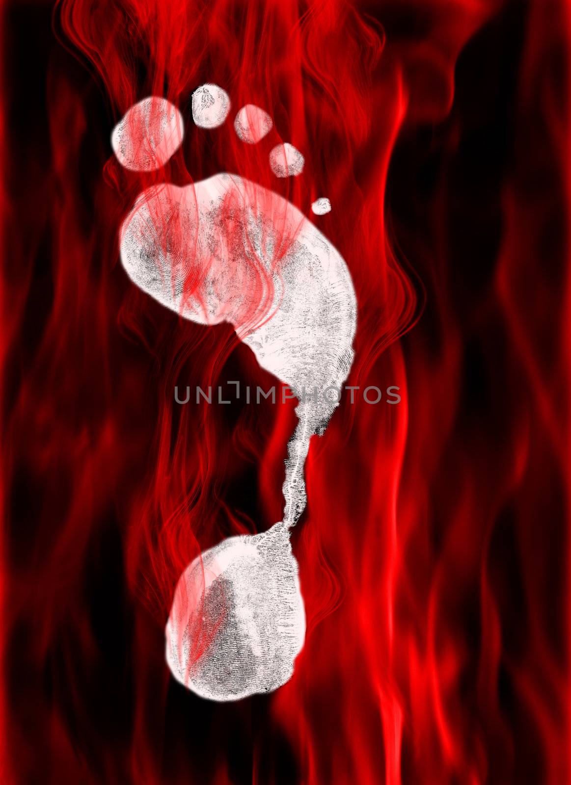 fiery foot print by Mibuch