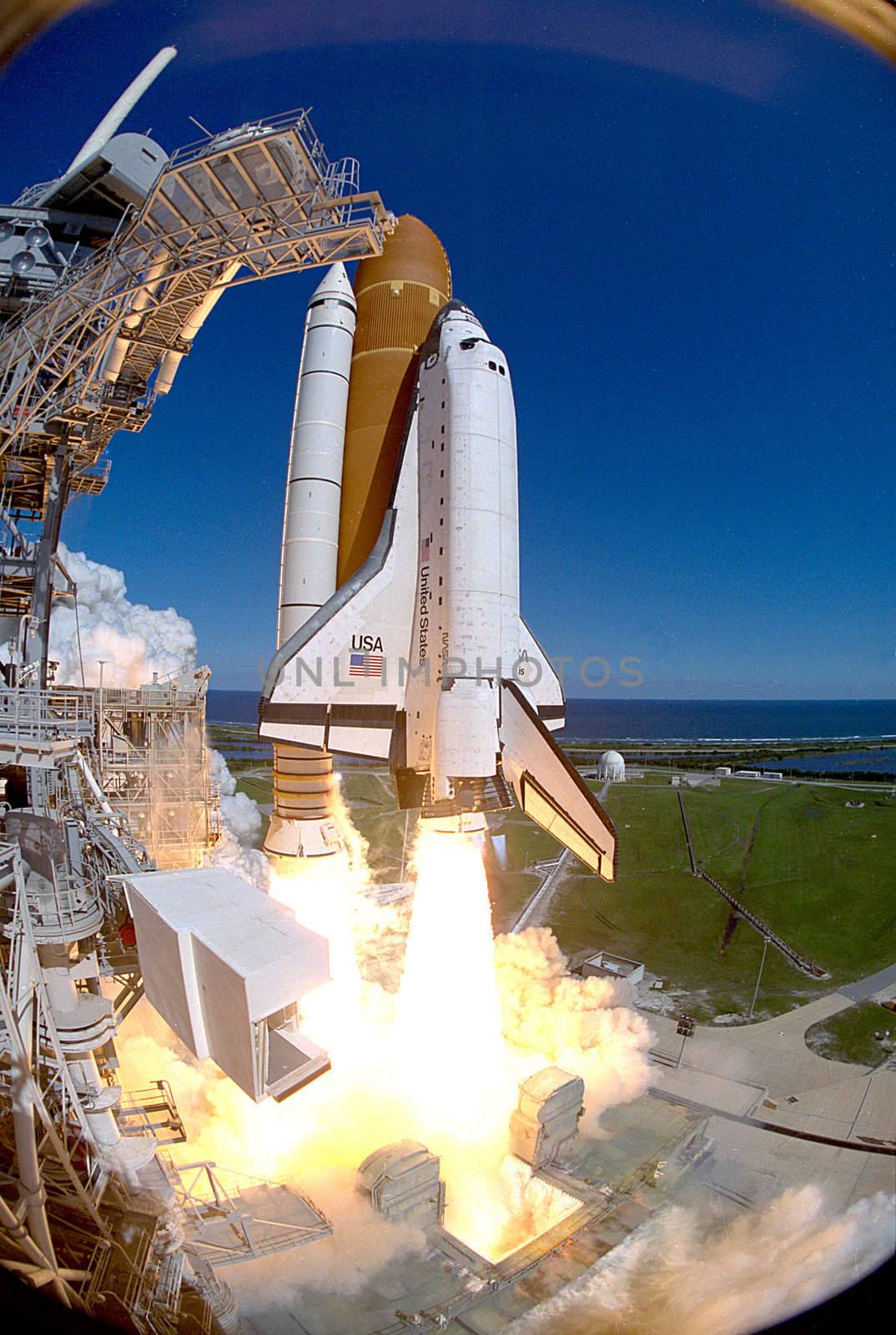 The 66th Space Shuttle flight begins with a nearly ontime liftoff of Space Shuttle Mission STS-66 into clear Florida skies. The orbiter Atlantis returned to space after an approximately two year absence with a liftoff from Launch Pad 39B at 11:59:43 a.m. EST, about four minutes after the launch window opened. The planned 11 day flight will continue NASA's Mission to Planet Earth, a comprehensive international collaboration to study how Earth's environment is changing and how human beings affect that change. Photo taken: 11/3/1994. ** Credit: NASA / yaymicro.com **