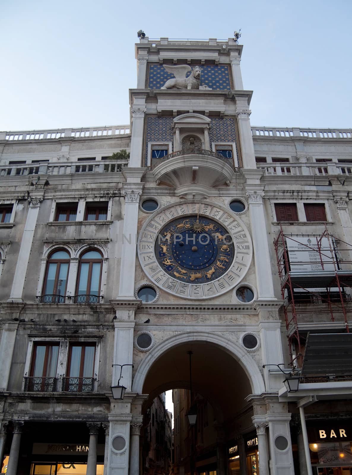 An old clock tower in Venice, Italy