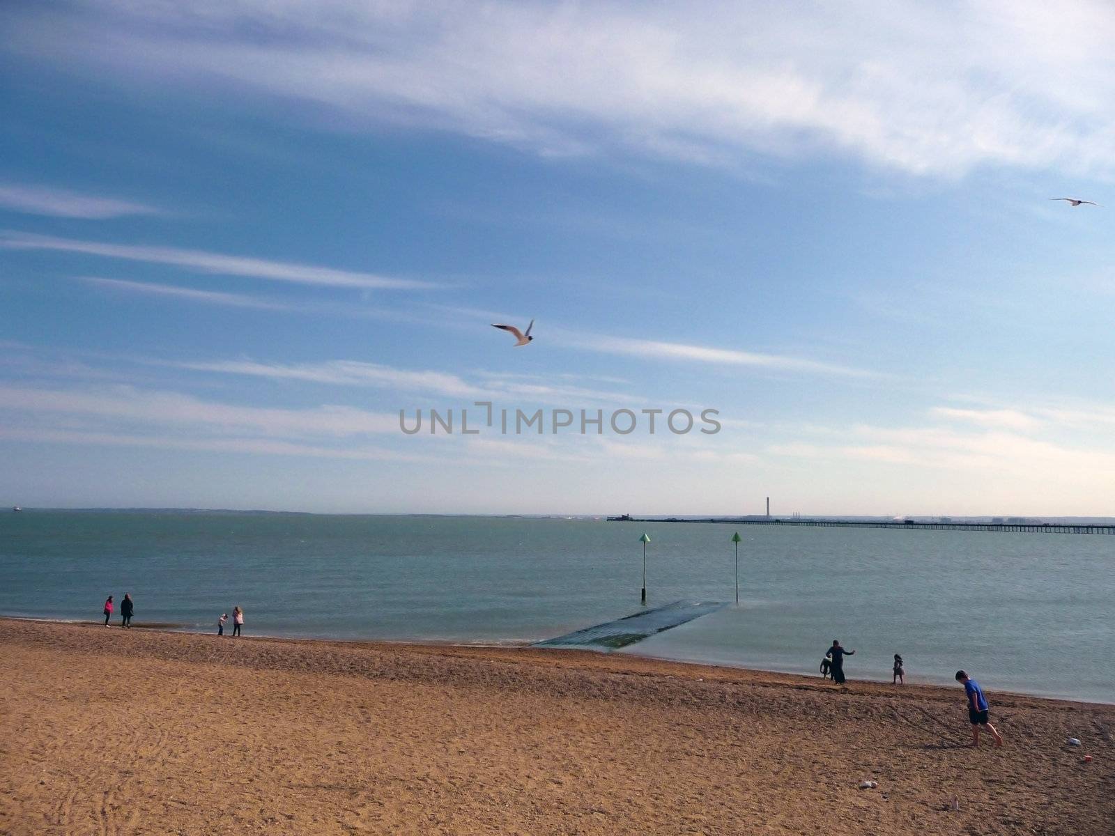 The coast as seen from Southend in England.