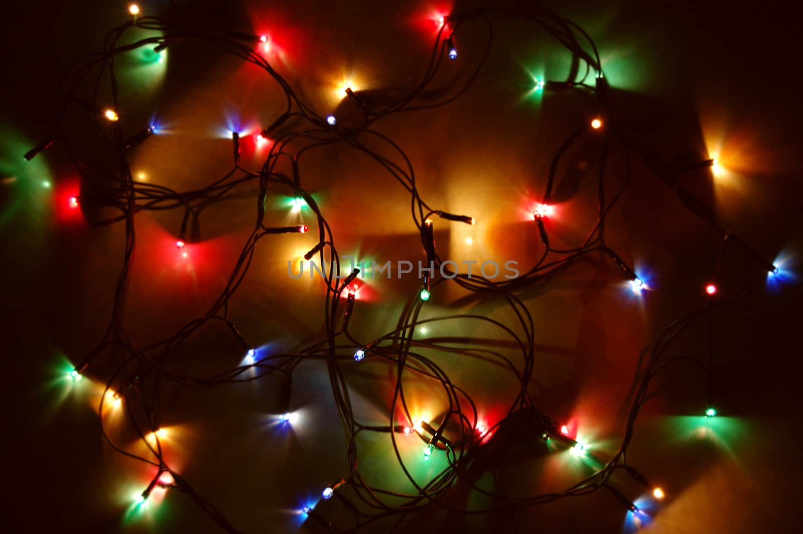 glowing colourful holiday lights decoration