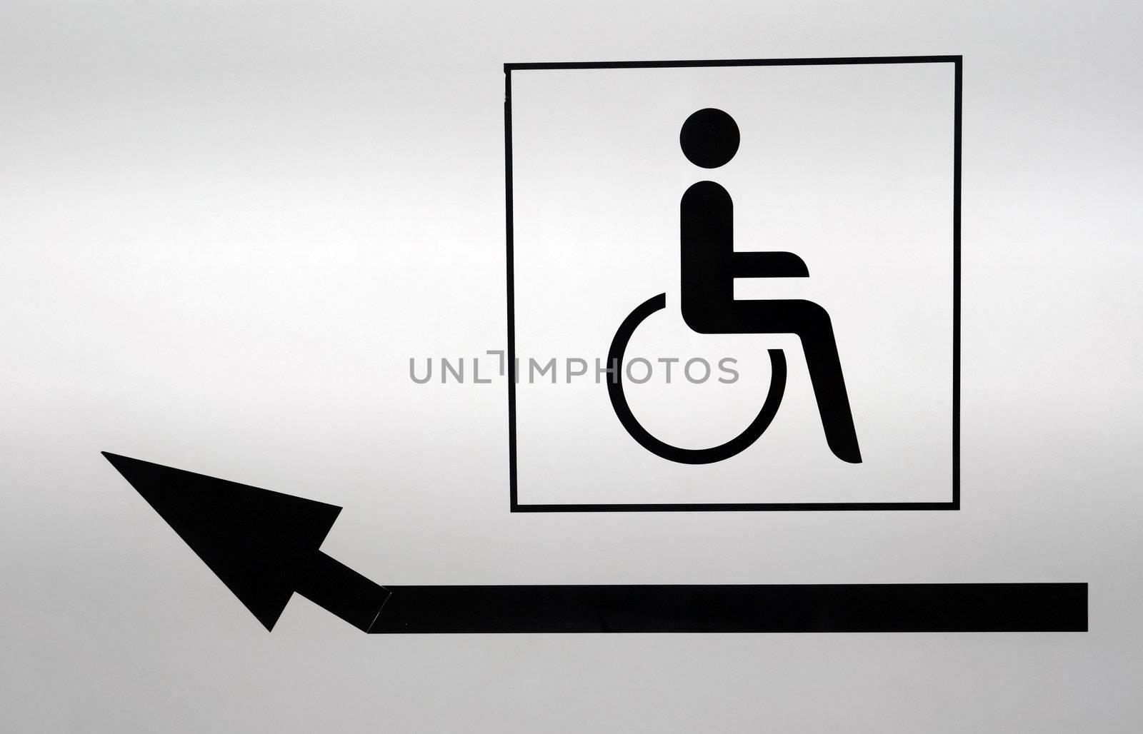 Disabled icon with a pointing arrow by cienpies