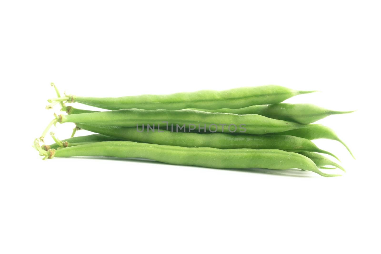 Green beans isolated on white background