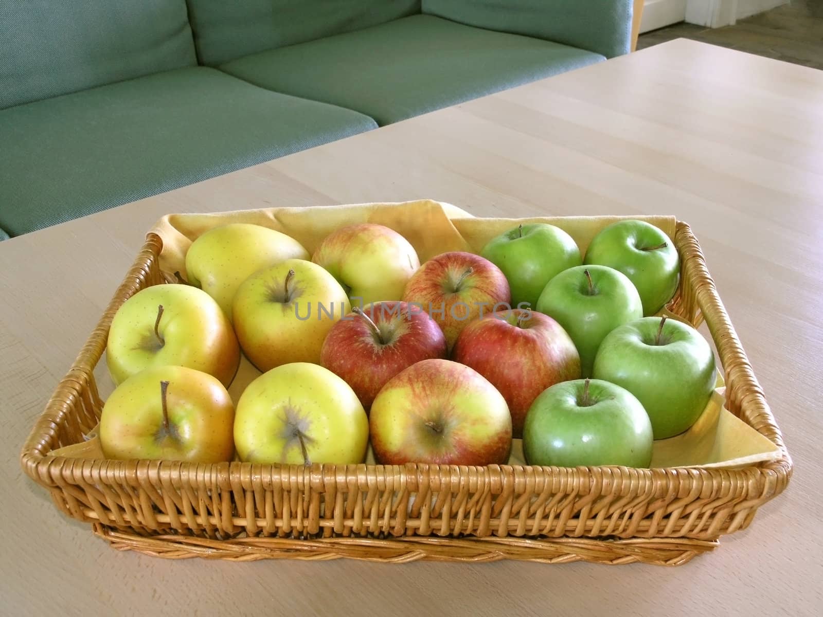 red, green and yellow apples by iwka