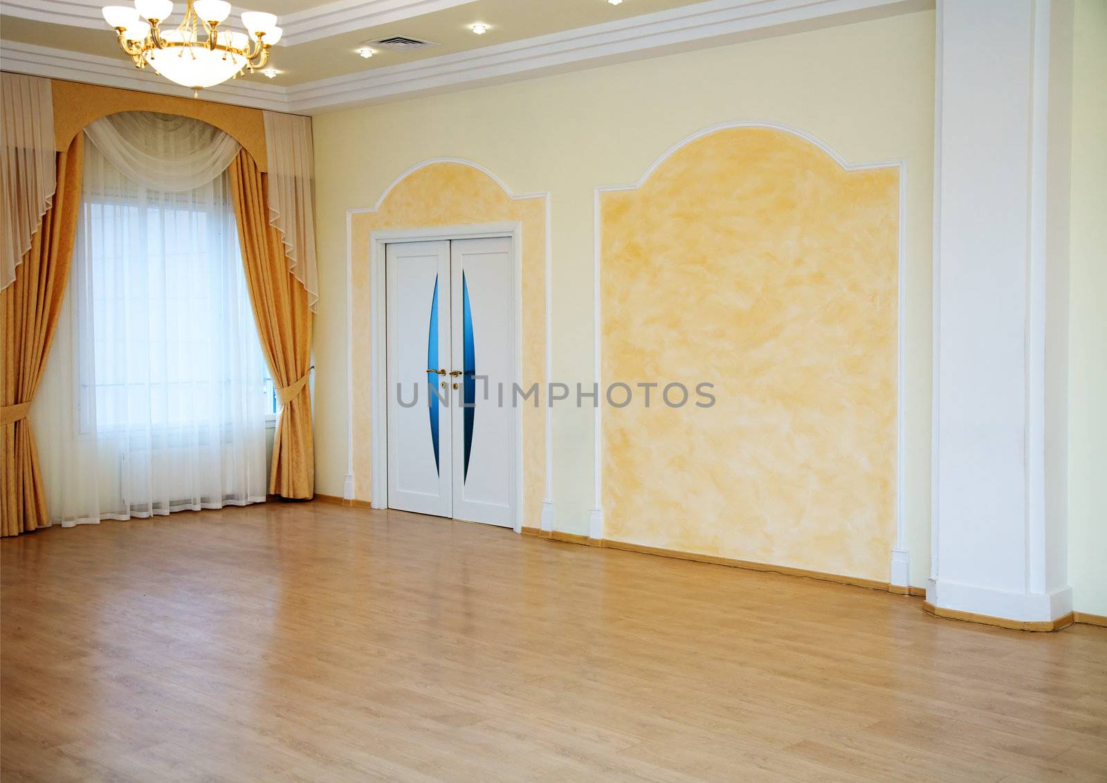 Interior of a modern palace (yellow room)