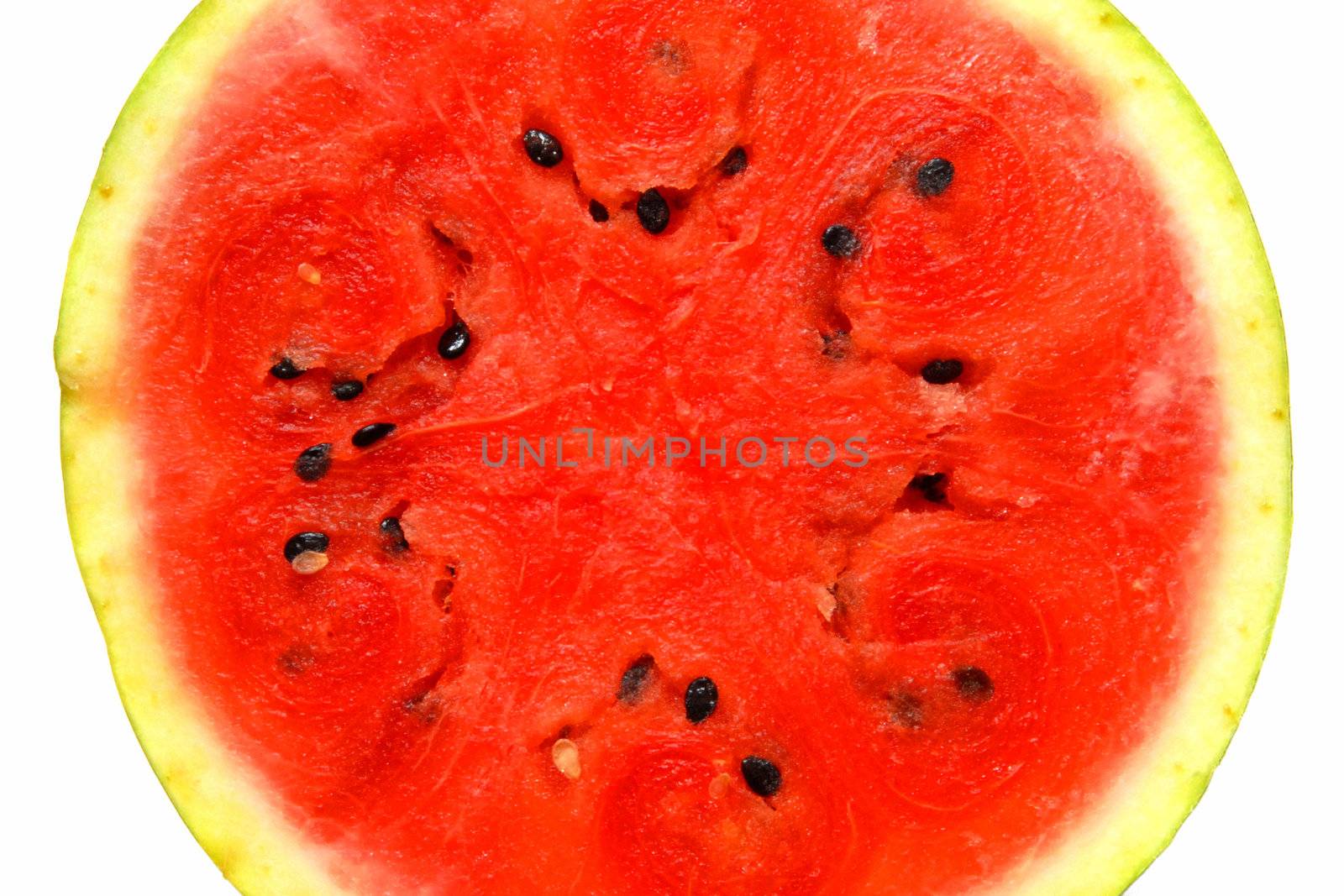 A watermelon on the white background