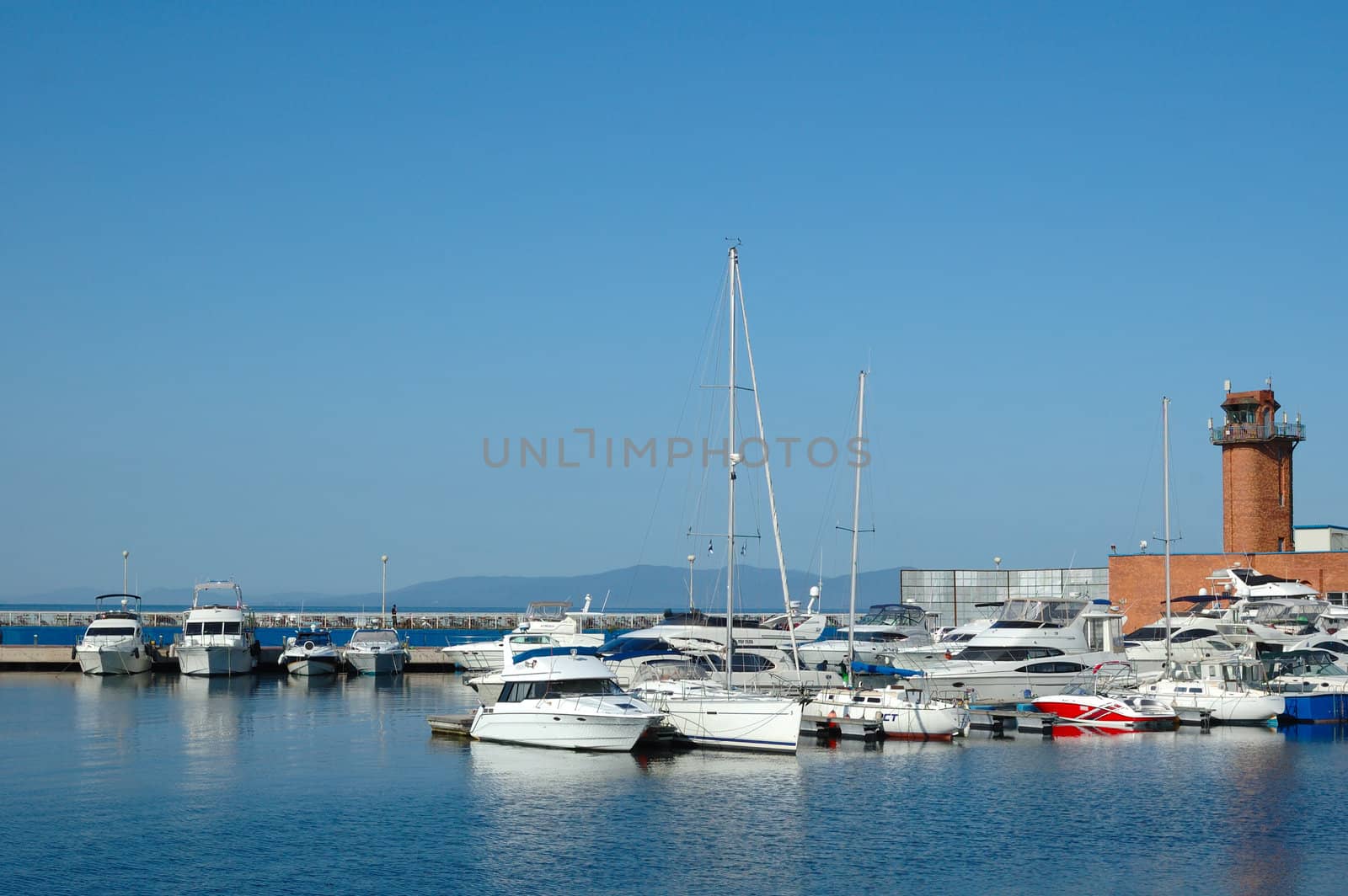 Yacht landing stage (pier) in Vladivostok.