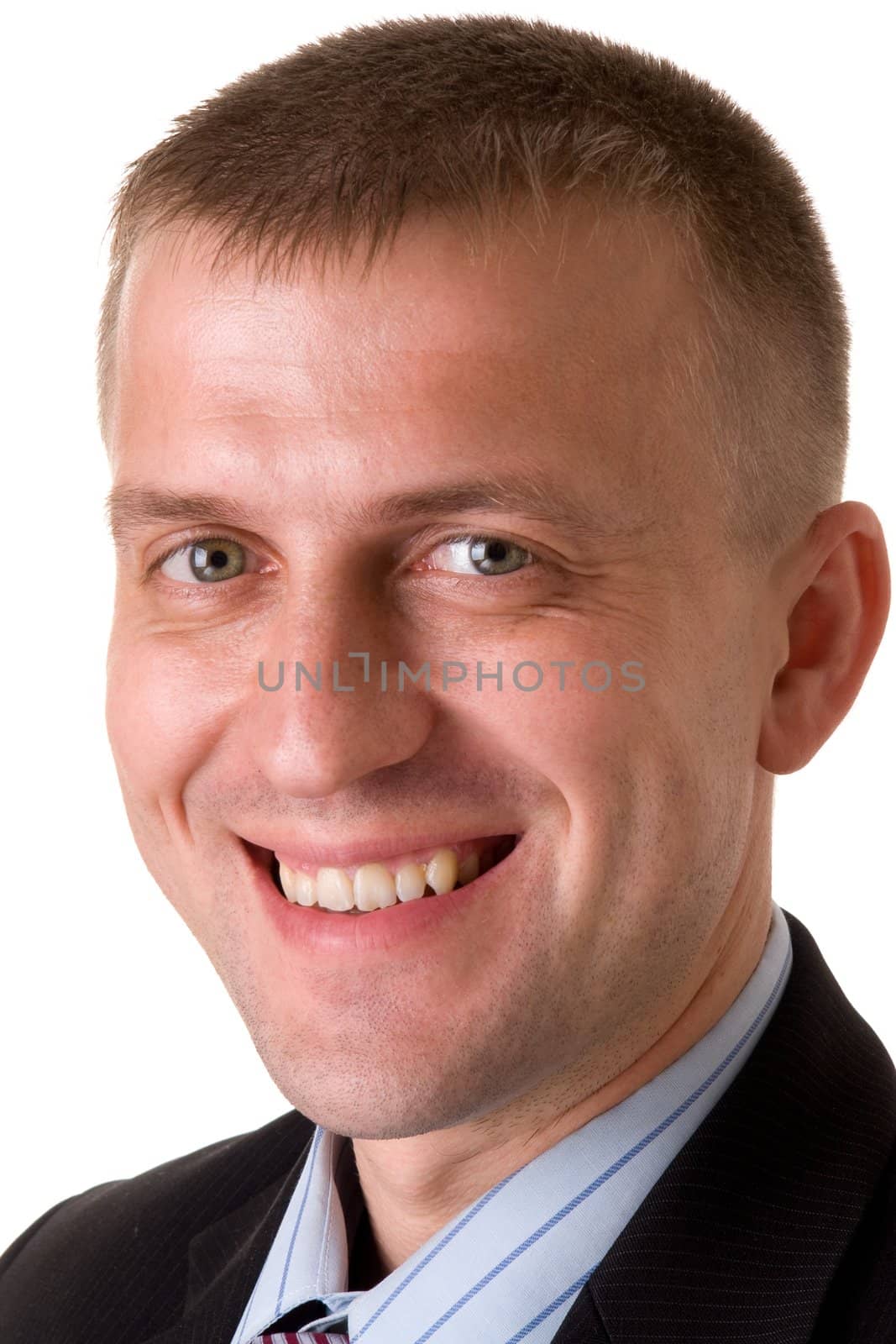 smiling young businessman isolated on white background