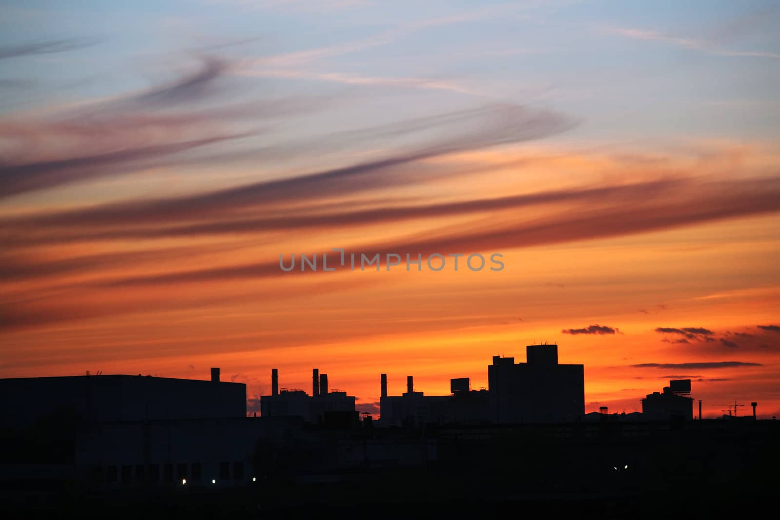 Sunset overlooking the city Moscow