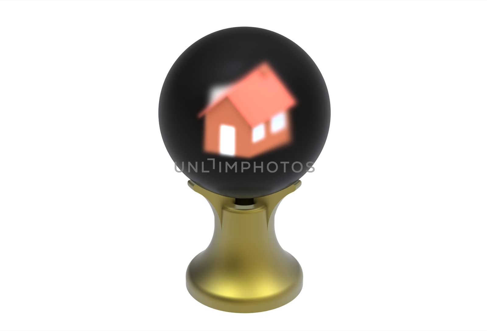Future forecast with crystal ball isolated on white