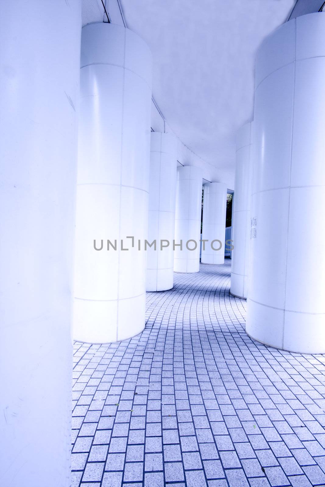 it is a modern corridor in hong kong