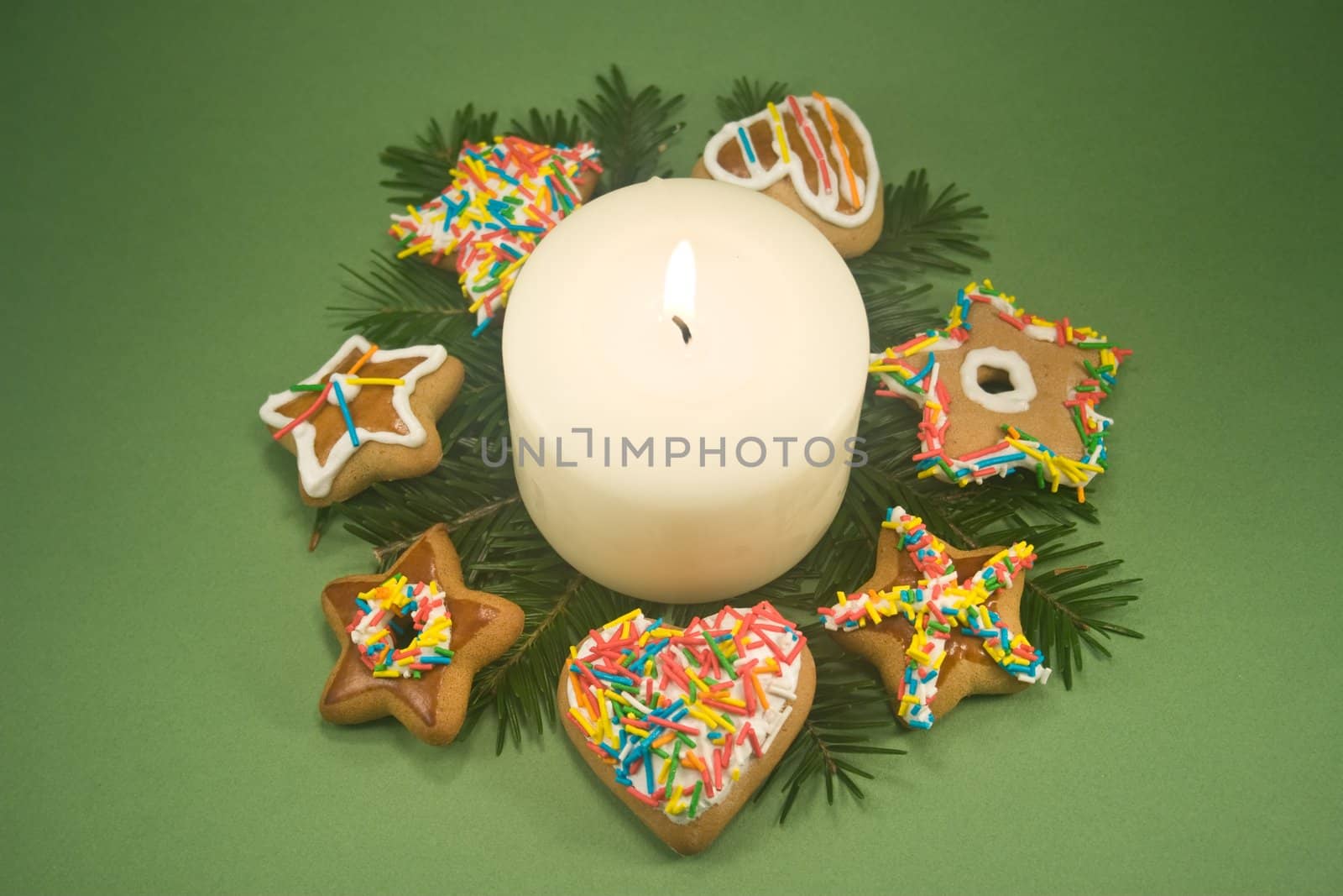 Candle and Christmas Cookies by timscottrom