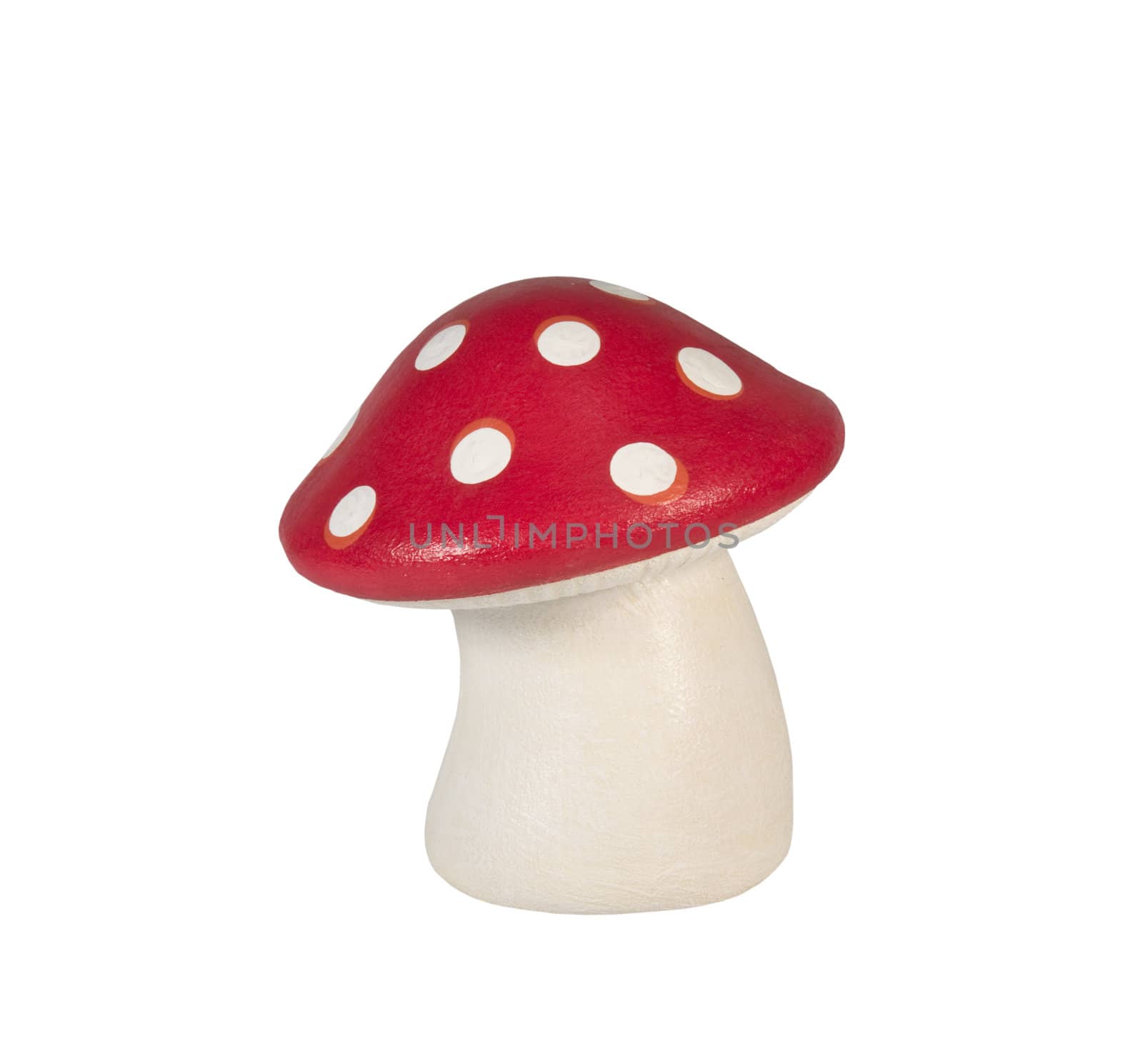 ceramic mushroom isolated over white with clipping path at this size