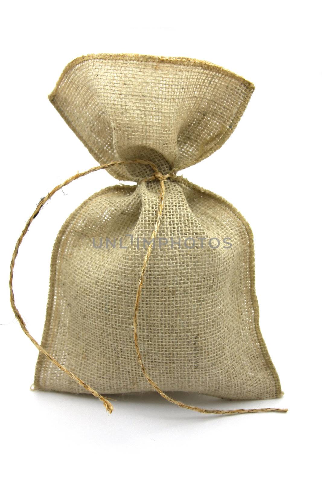 Burlap brown sack, gift bag