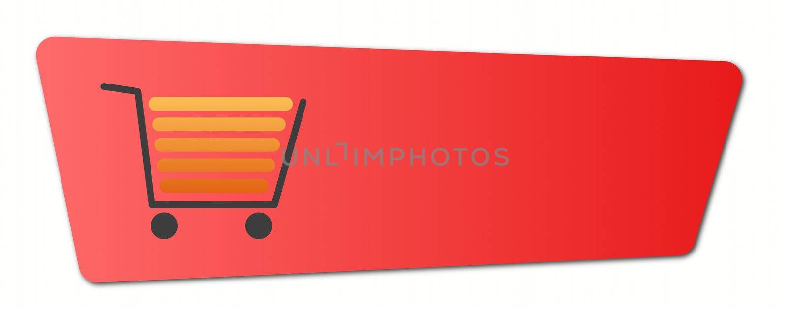 Buy now button with a shopping cart on white background.