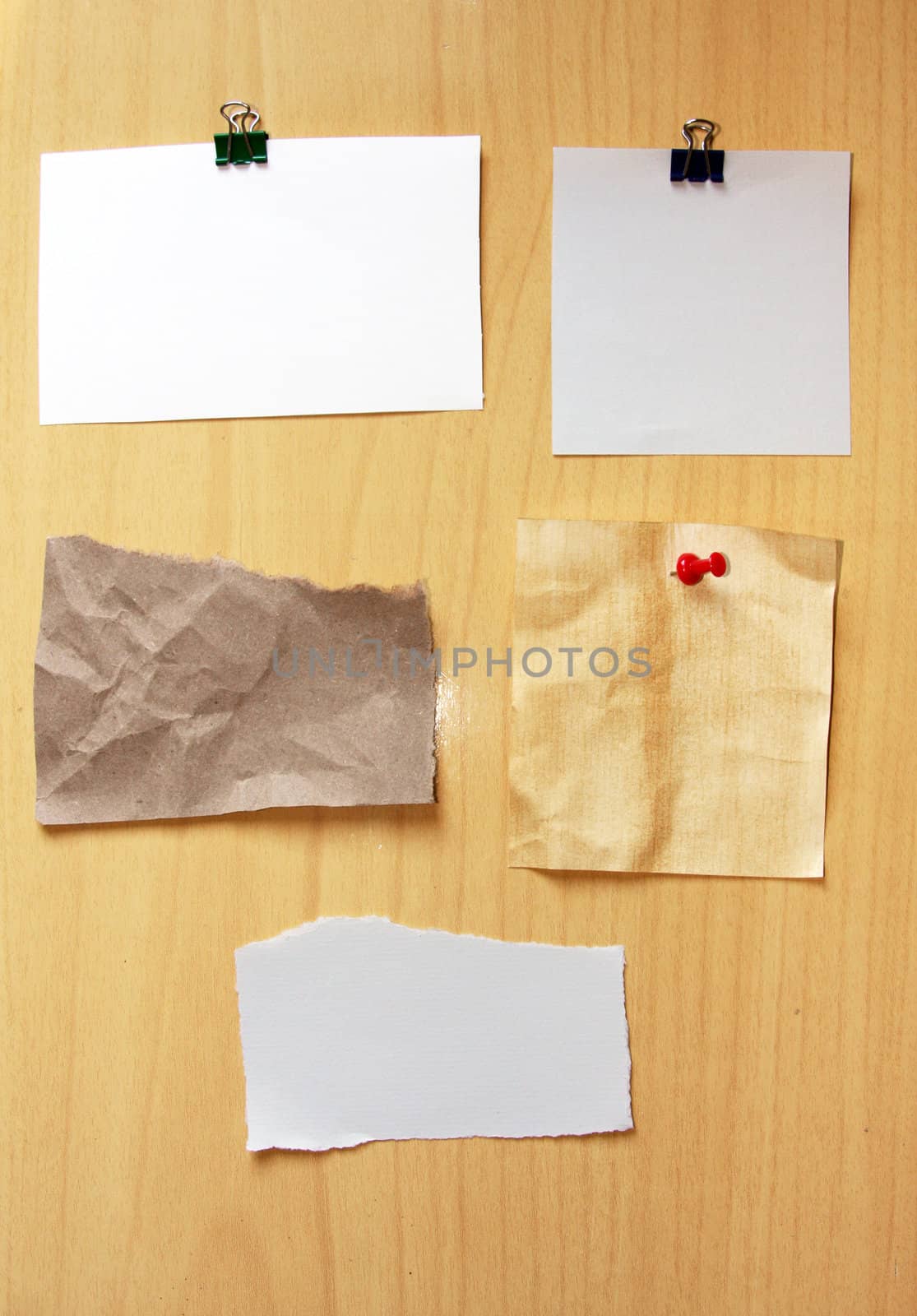 Blank note paper on wooden cardboard